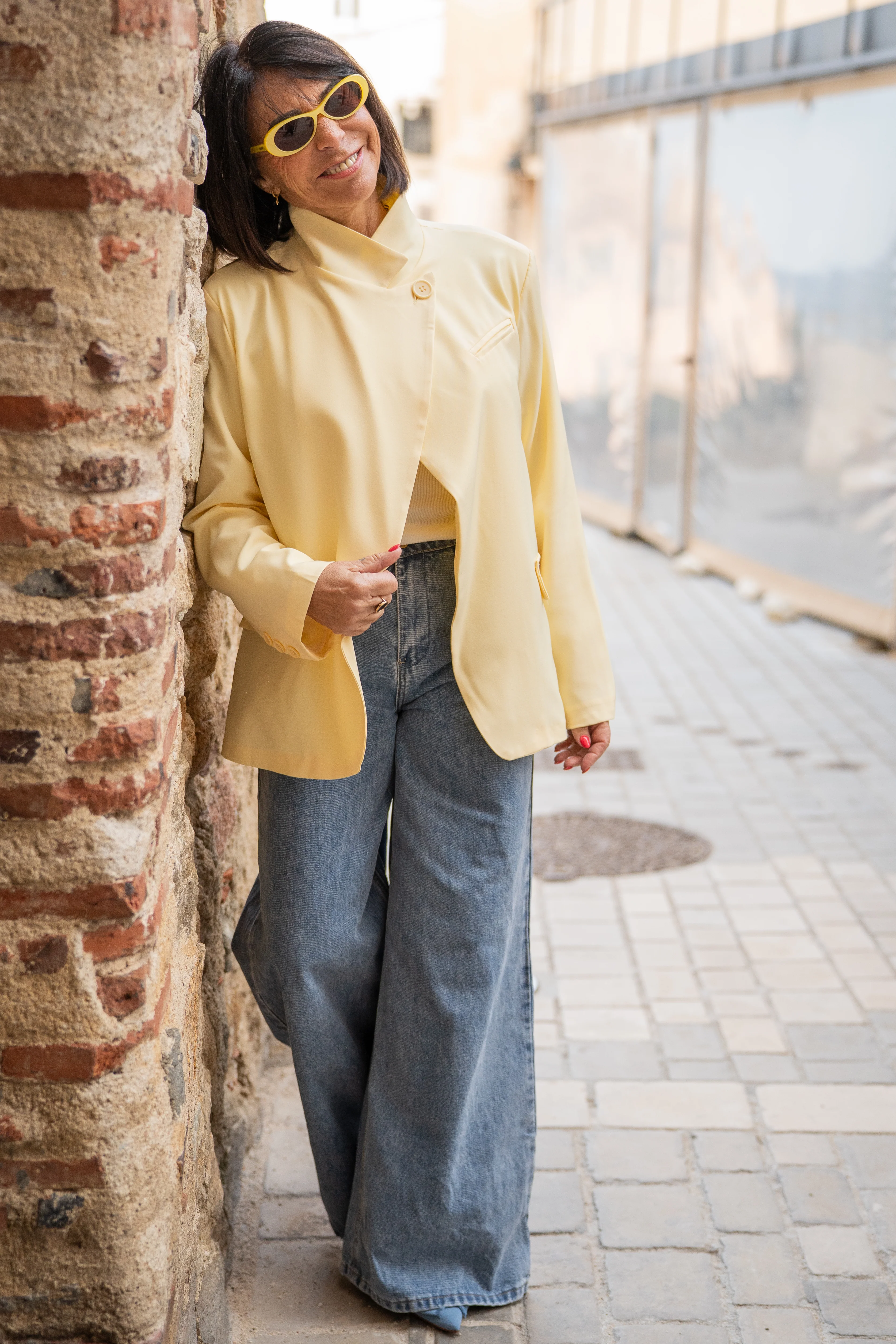 Blazer col mao ANGE jaune - Image 3