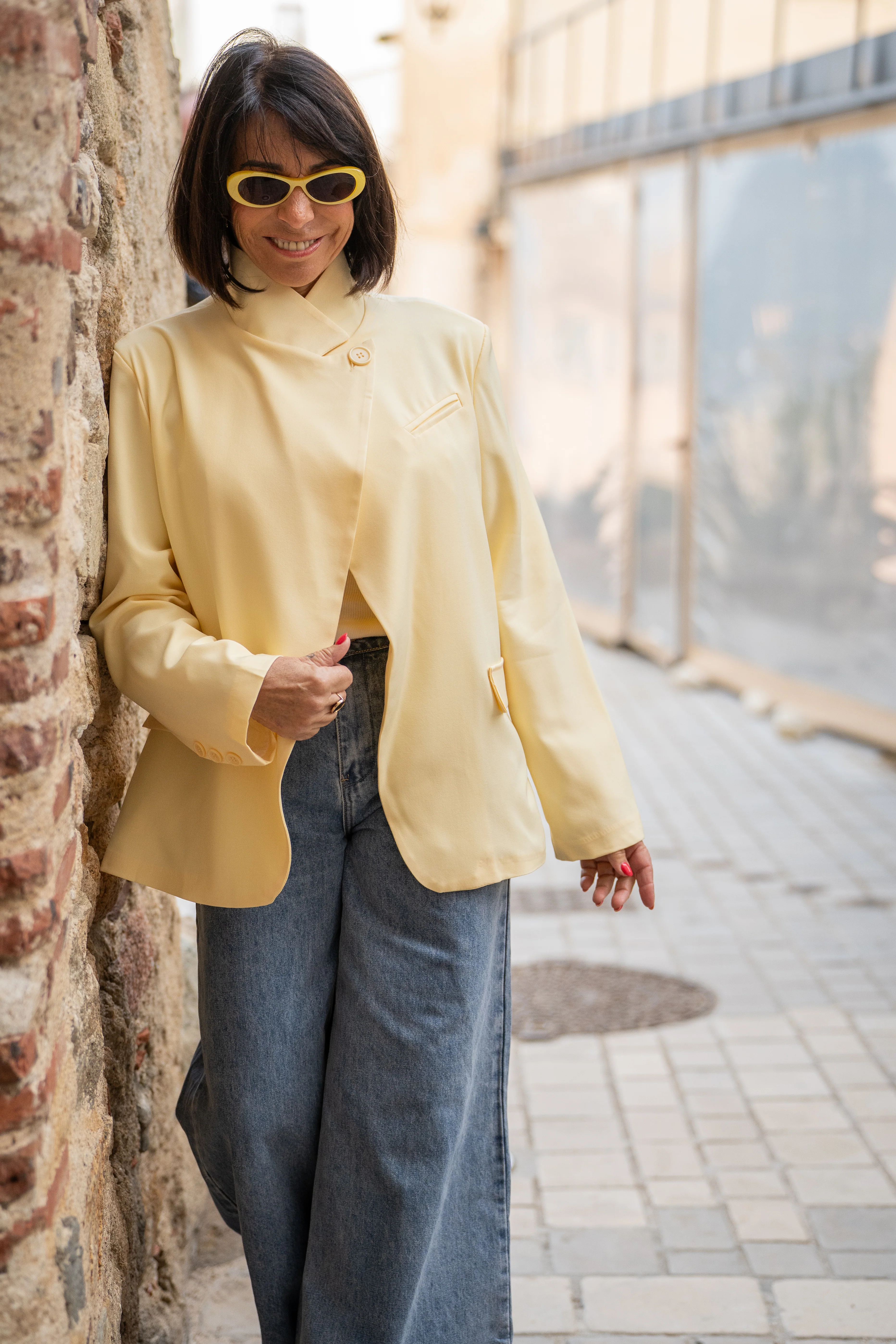 Blazer col mao ANGE jaune - Image 5