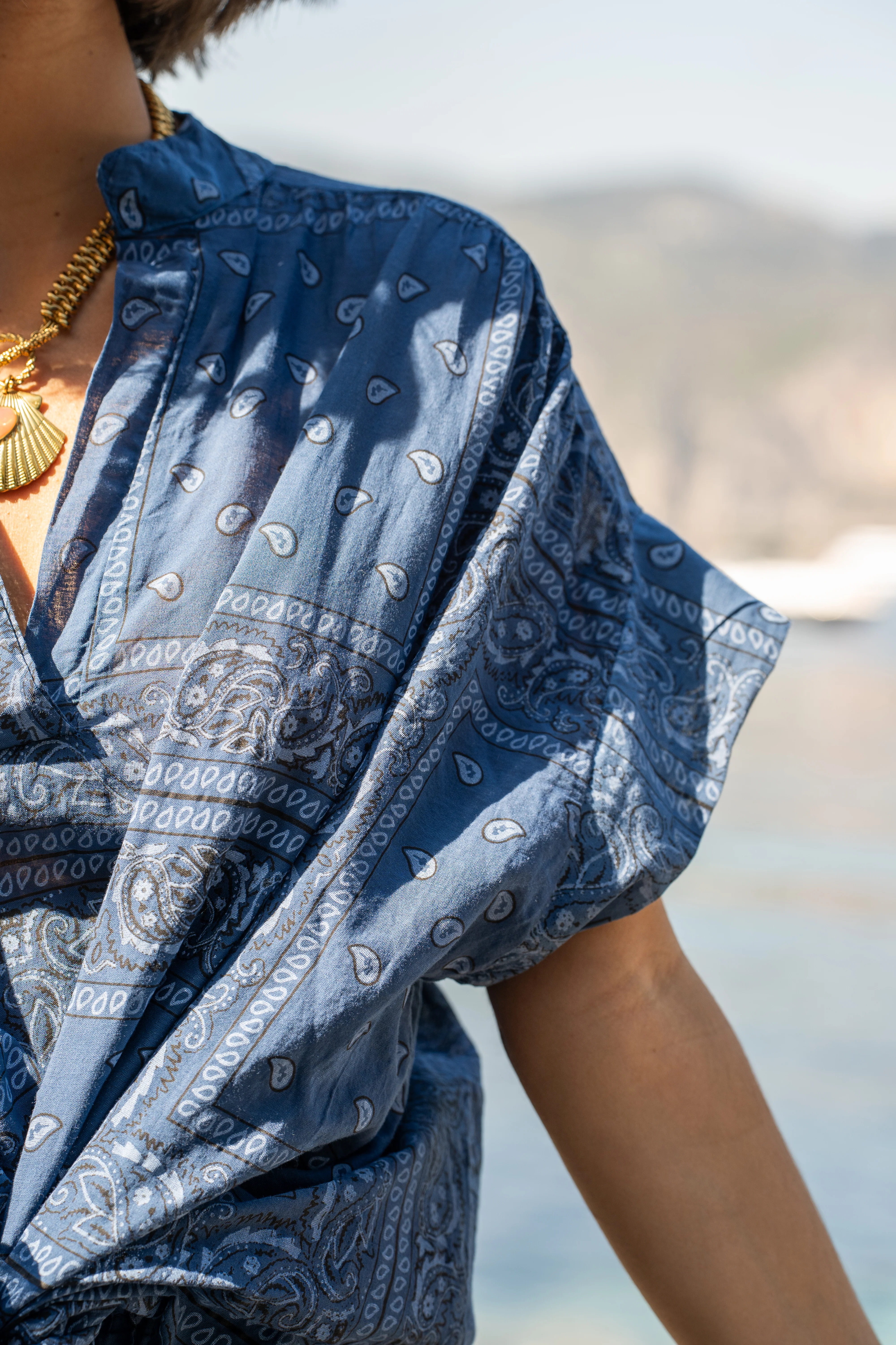 Blouse BANDANA bleu - Image 2