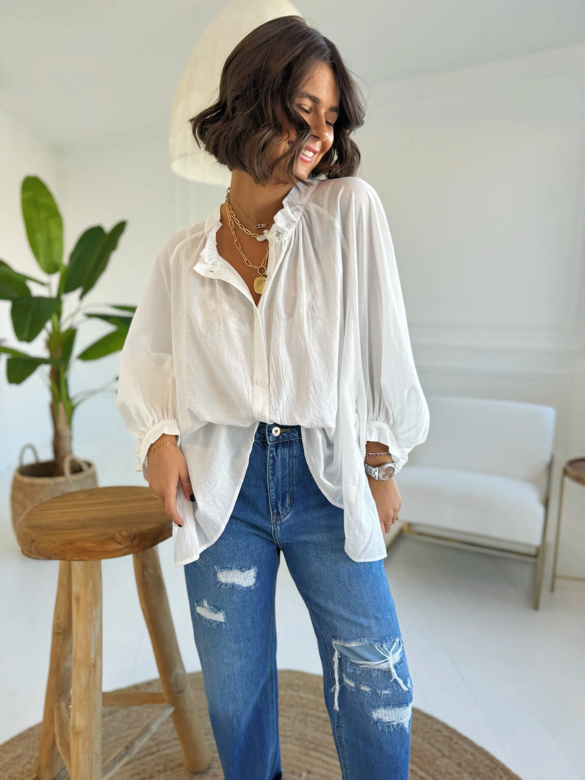 Blouse ROMANE blanche - Image 3