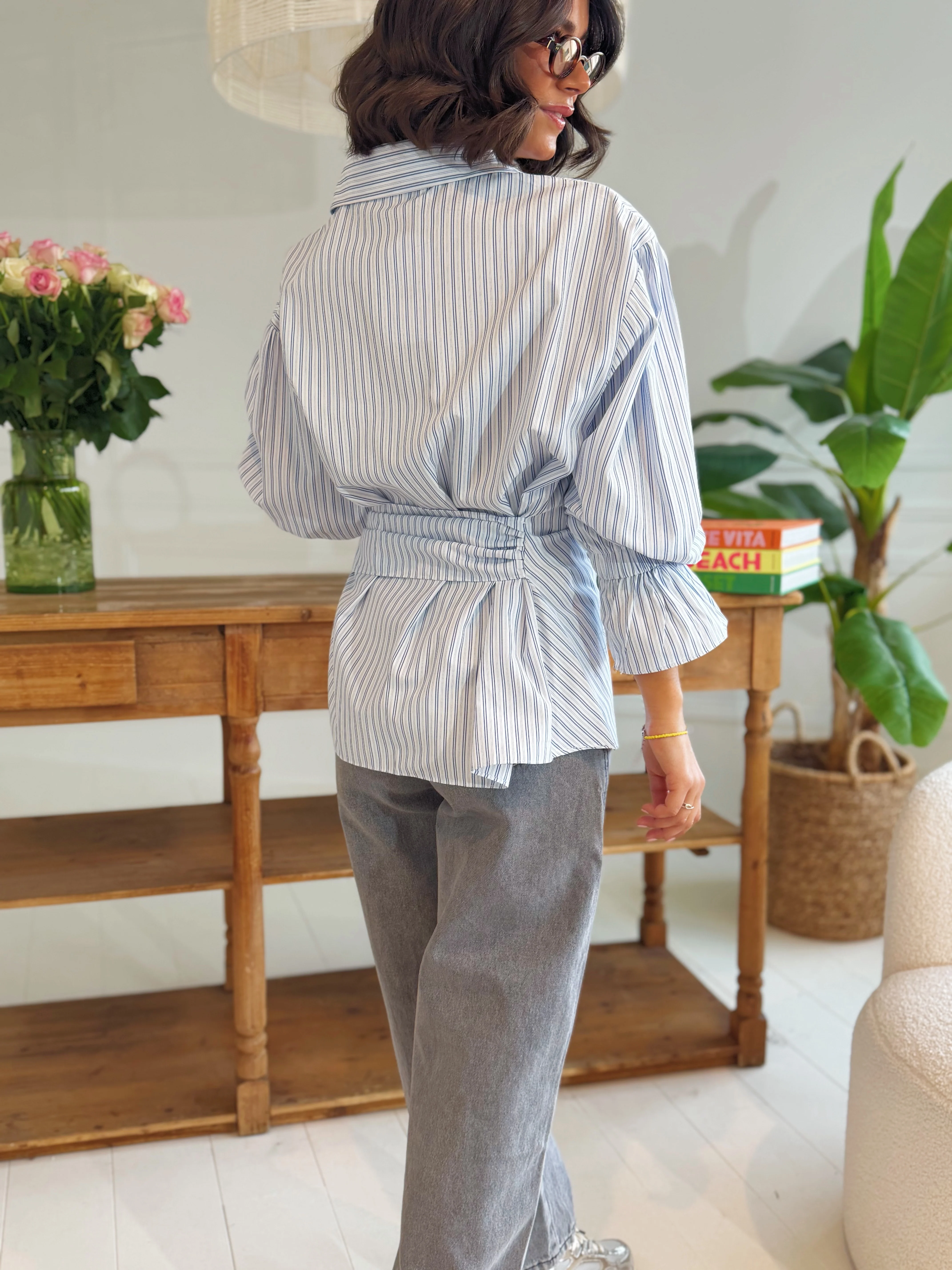 Chemise avec son NOEUD rayée - Image 4