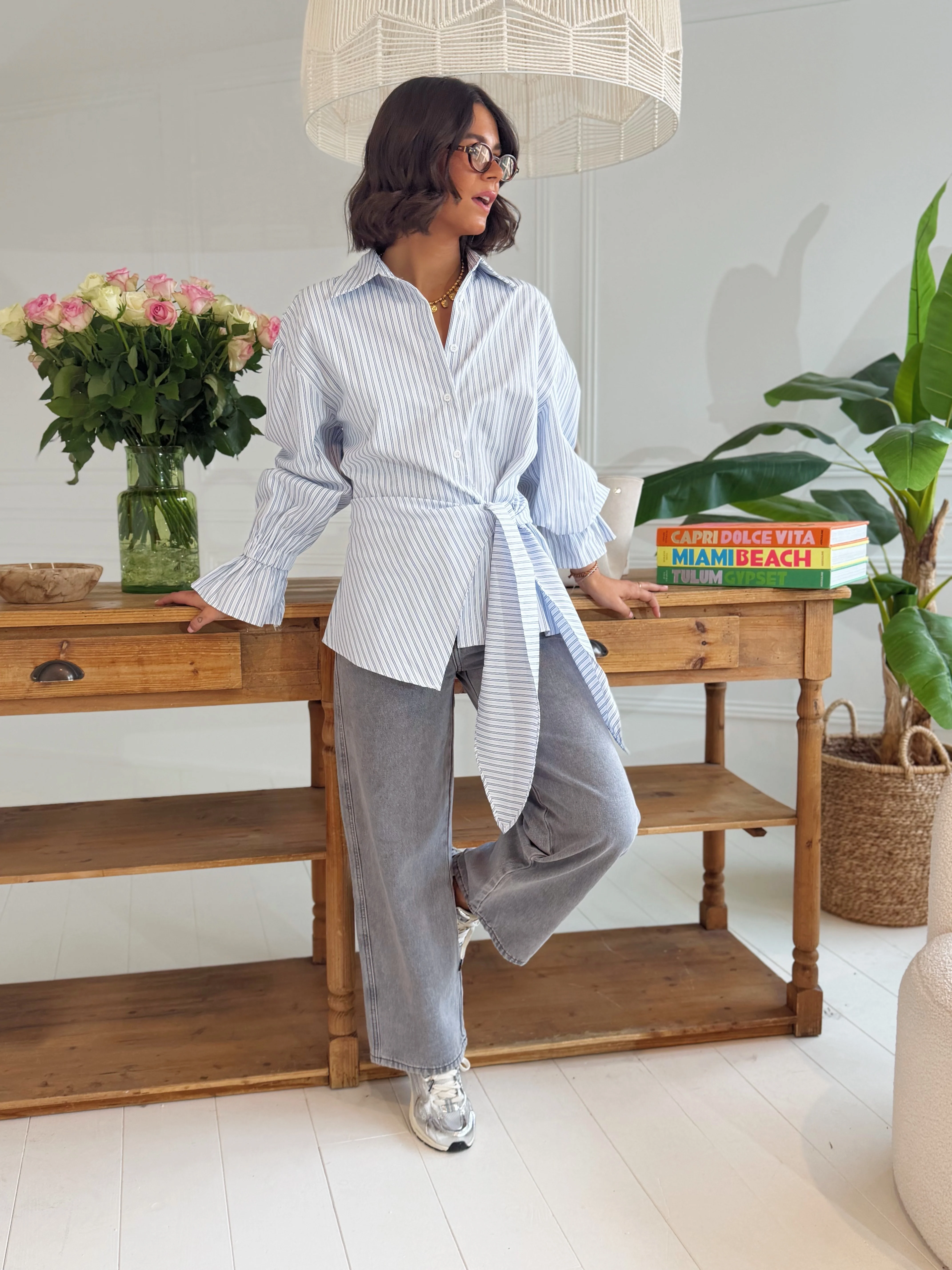 Chemise avec son NOEUD rayée - Image 5