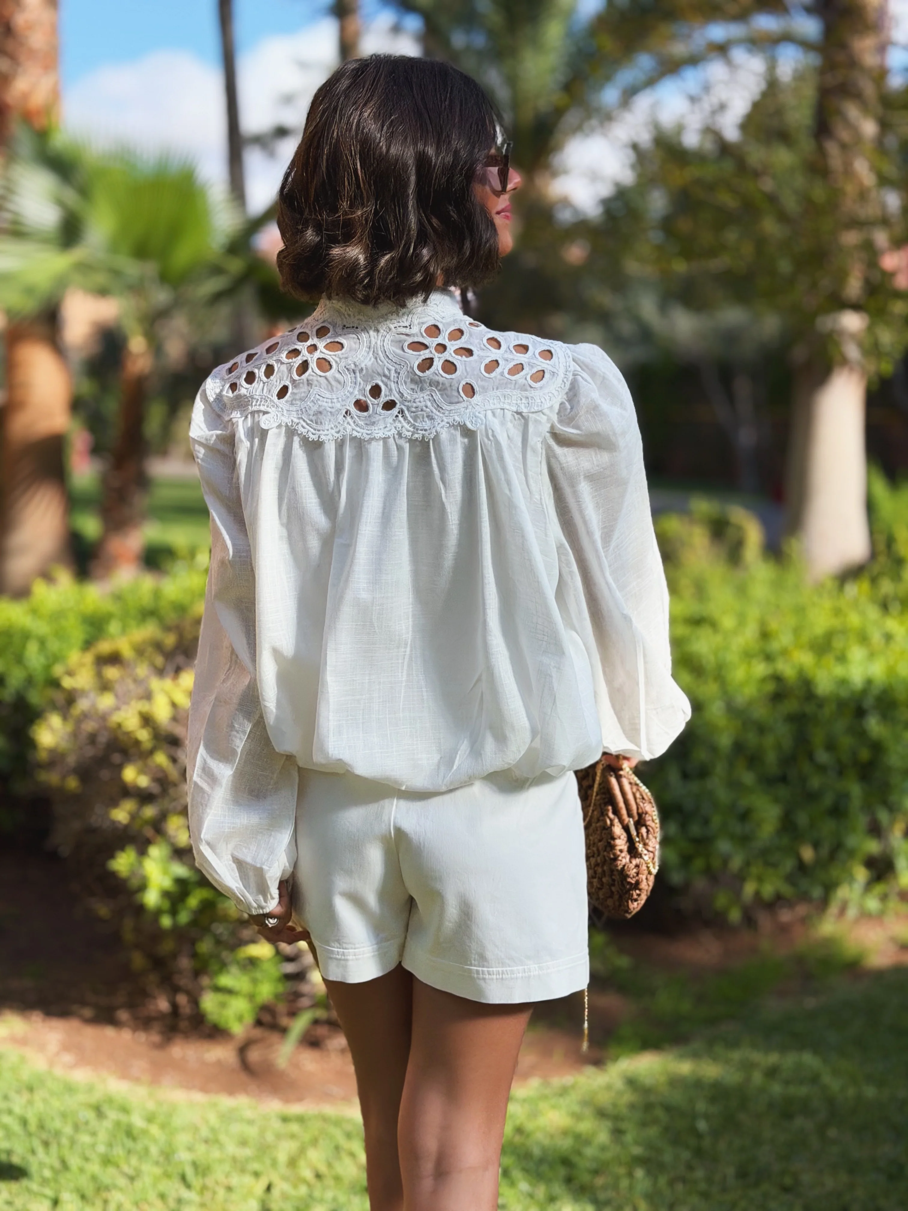 Chemise LOUISE en broderie blanc - Image 3