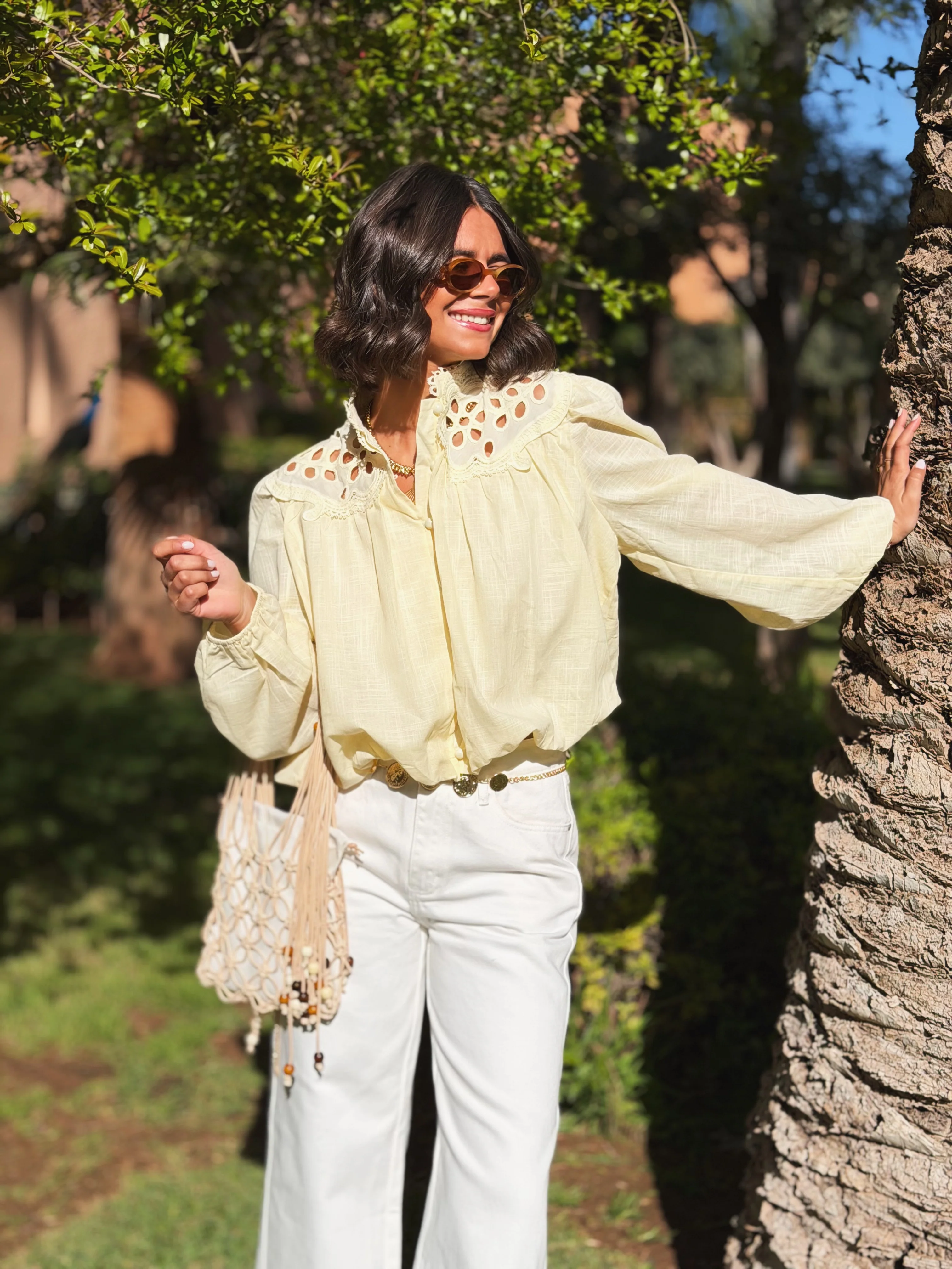 Chemise LOUISE broderie jaune - Image 2
