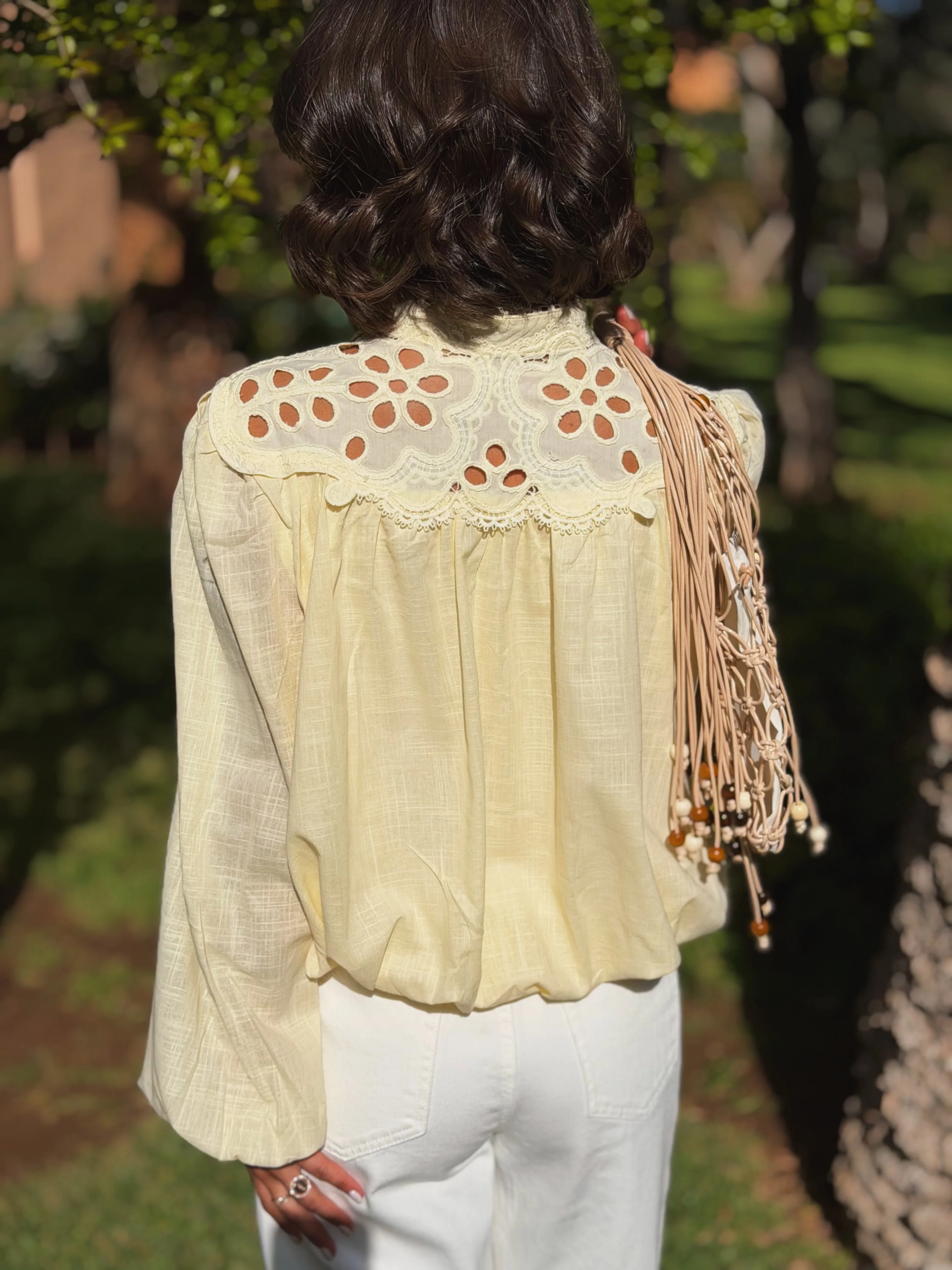 Chemise LOUISE broderie jaune - Image 3