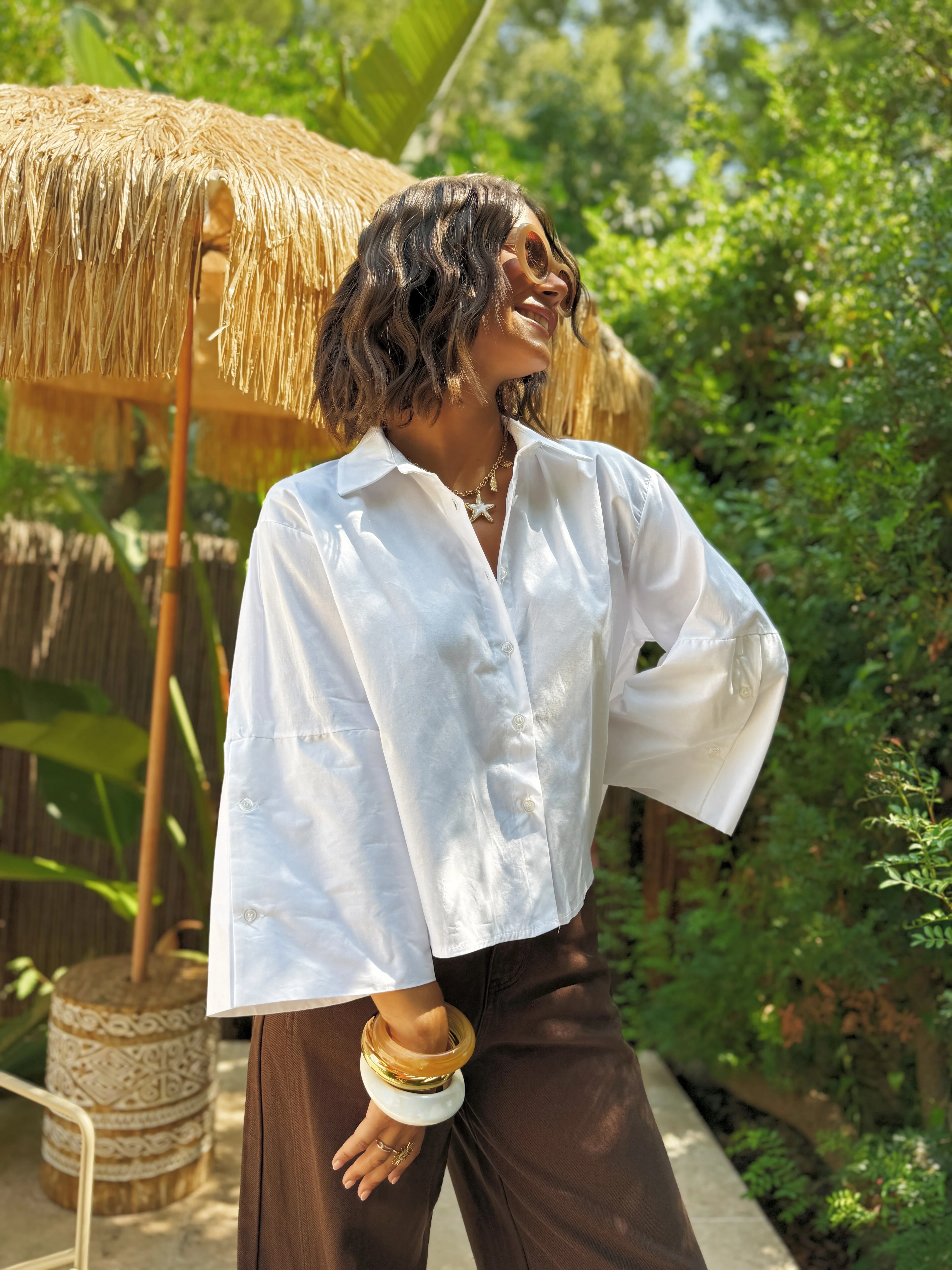 Chemise courte RAPH blanche - Image 3