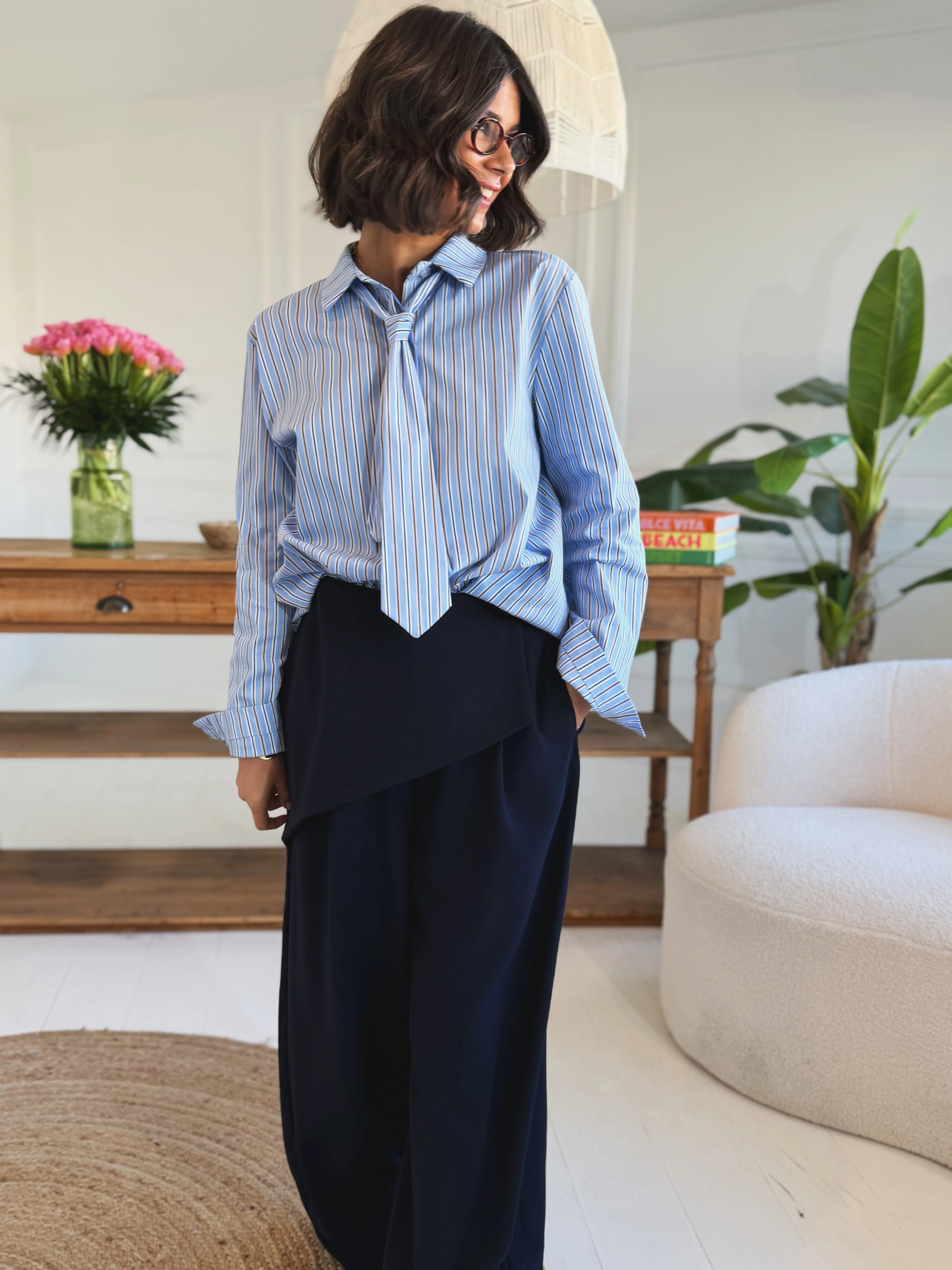 Chemise CRAVATE rayée bleu - Image 4