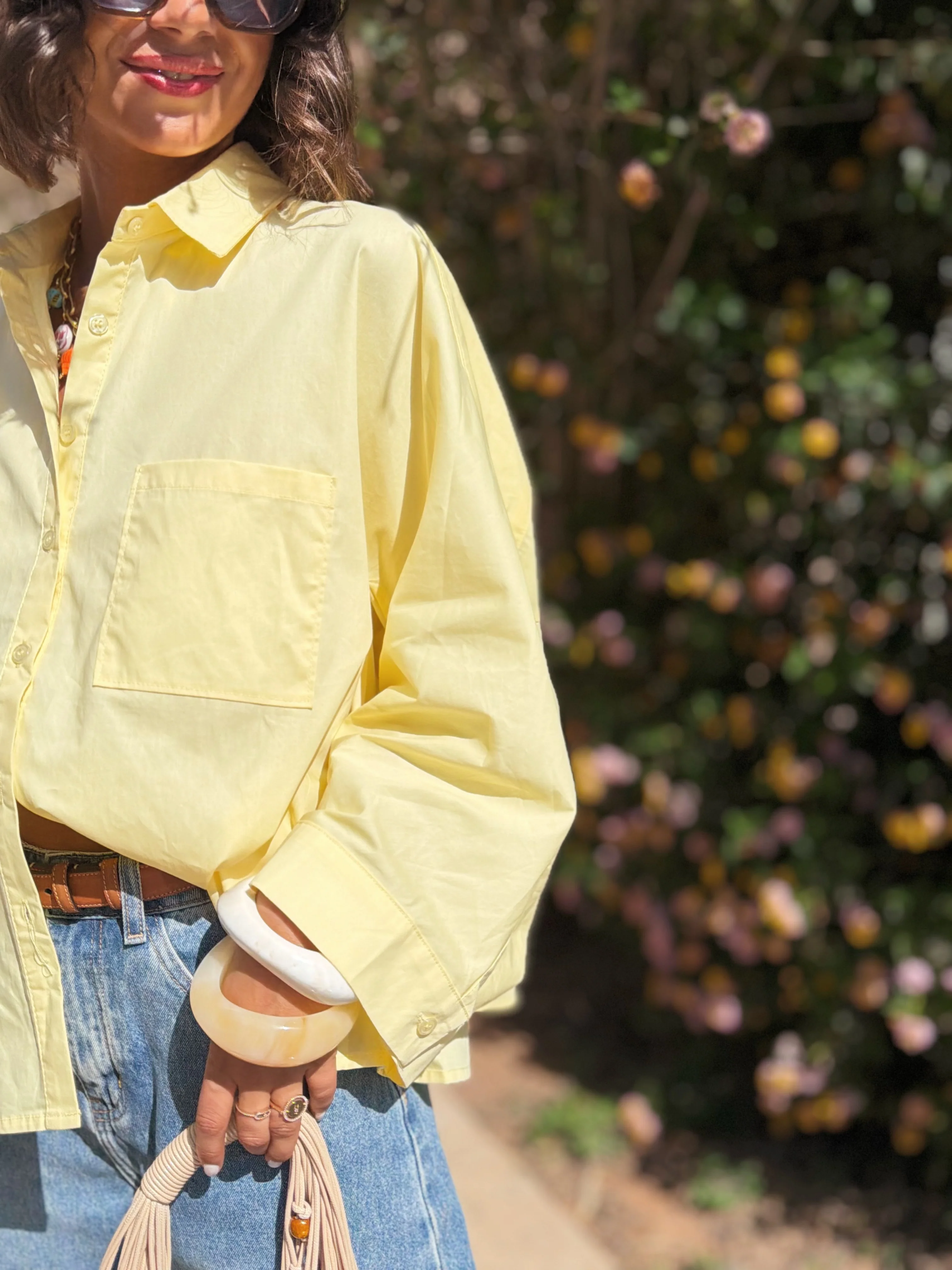 Chemise POPELINE jaune - Image 3