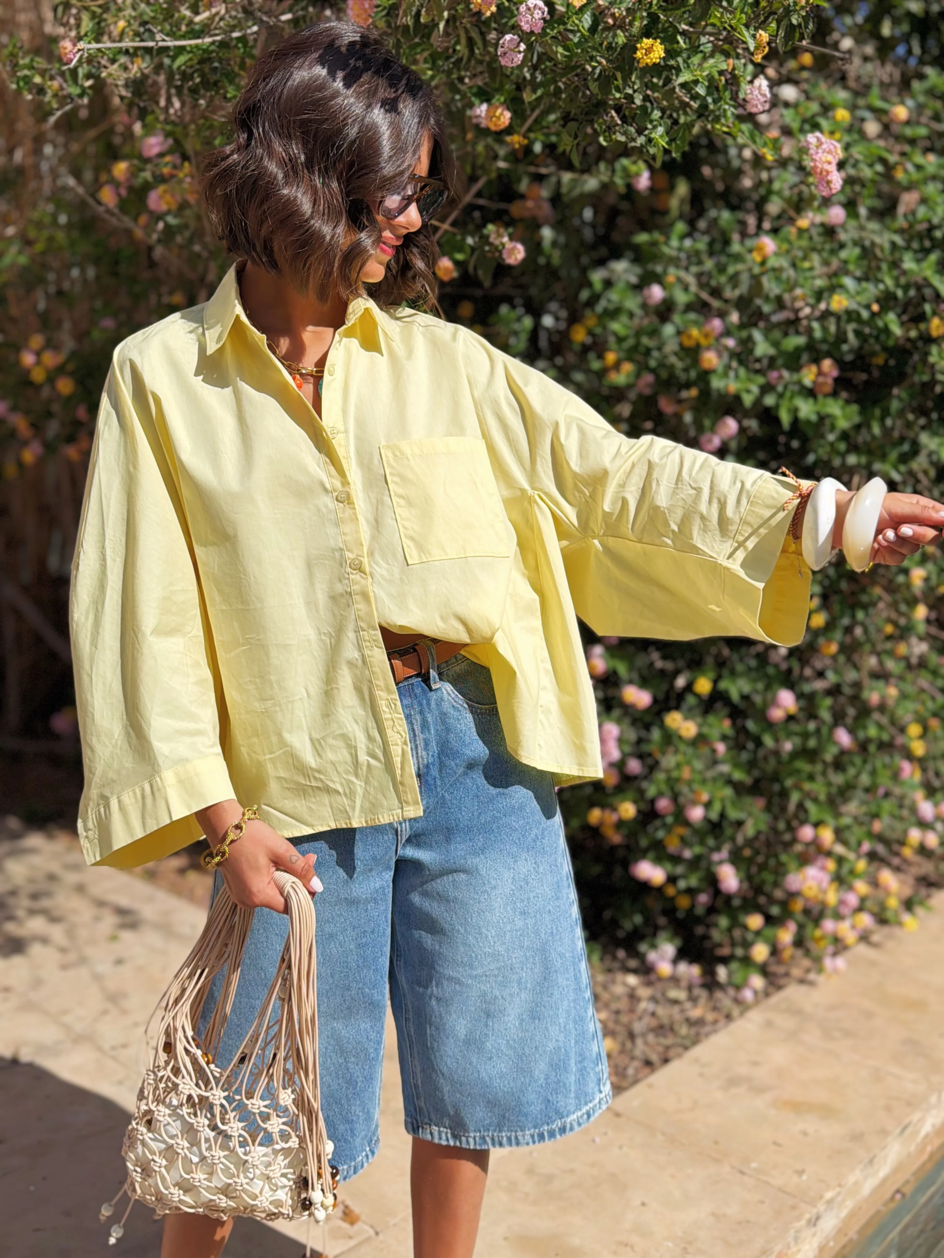 Chemise POPELINE jaune - Image 4