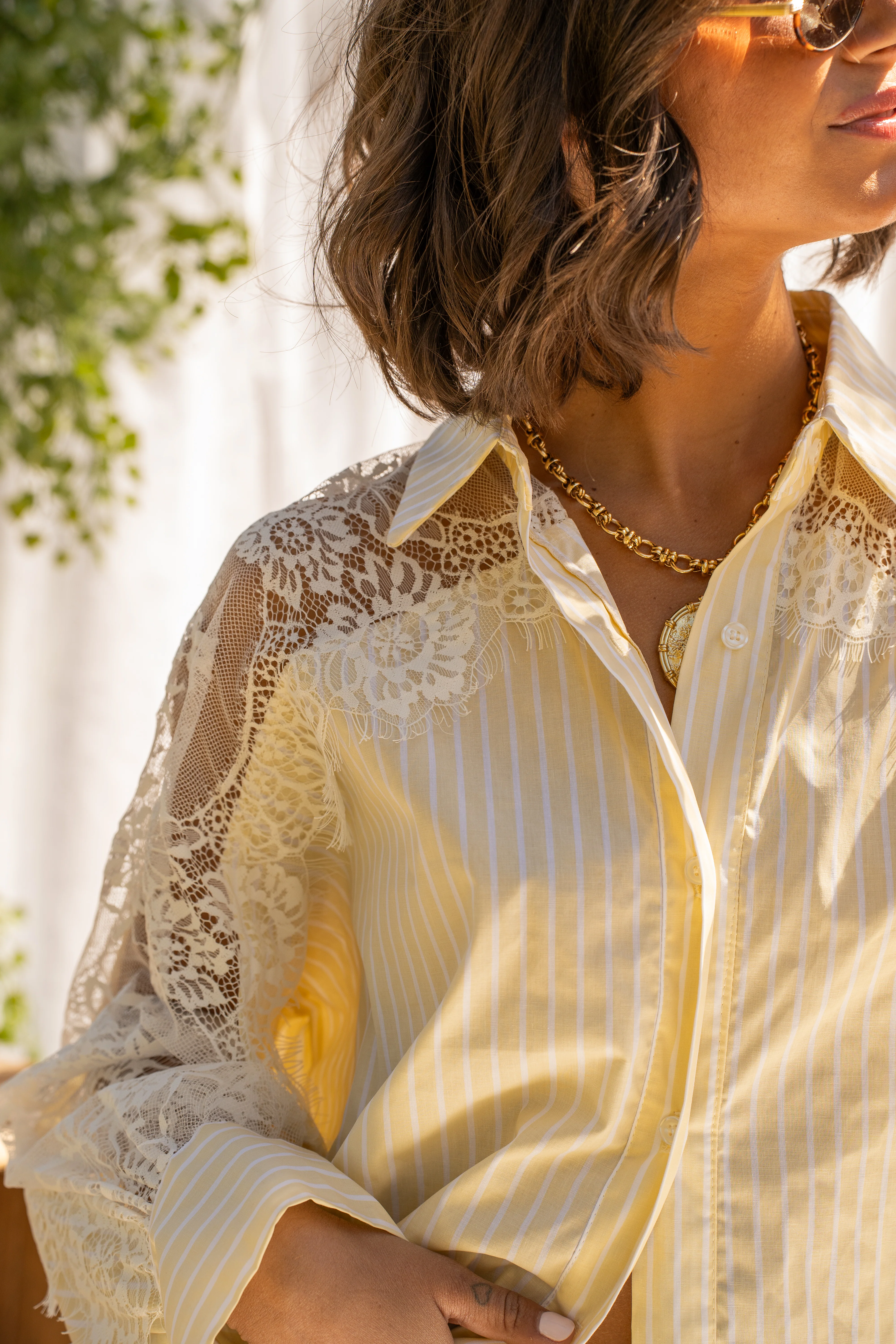 Chemise RAYÉE x DENTELLE jaune - Image 2