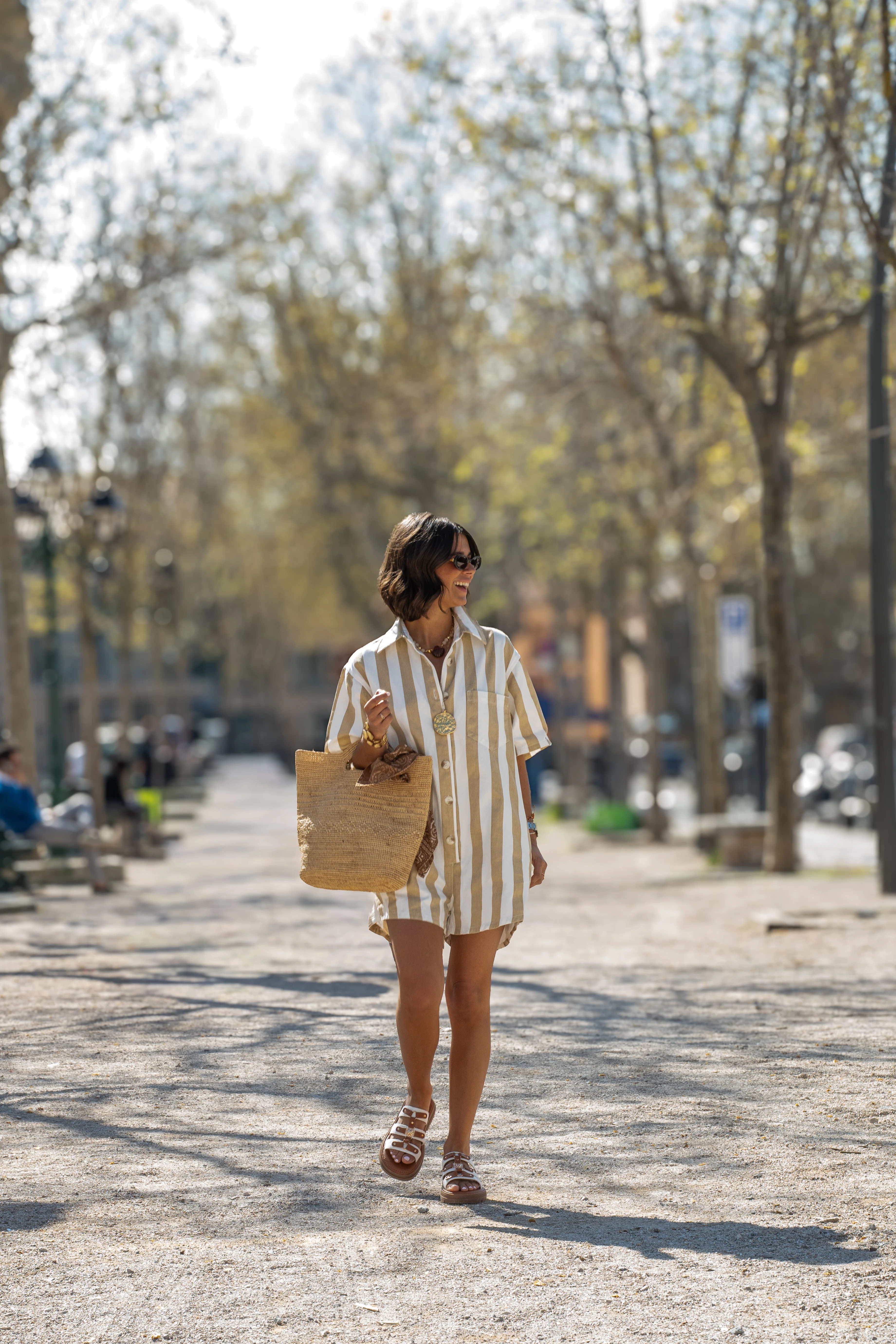 Combi-short OHLALA rayée beige - Image 8