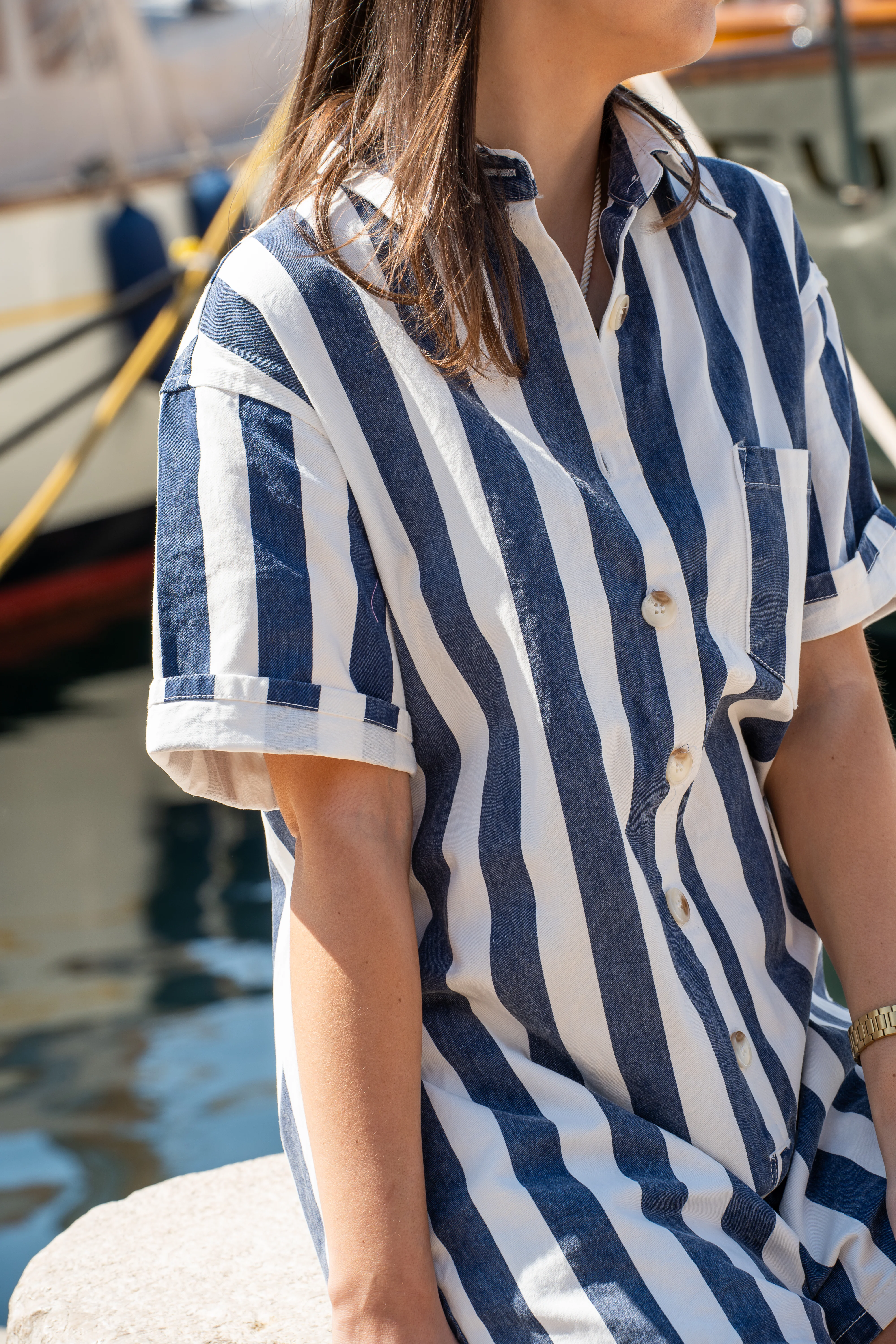 Combi-short OHLALA rayée marine - Image 4