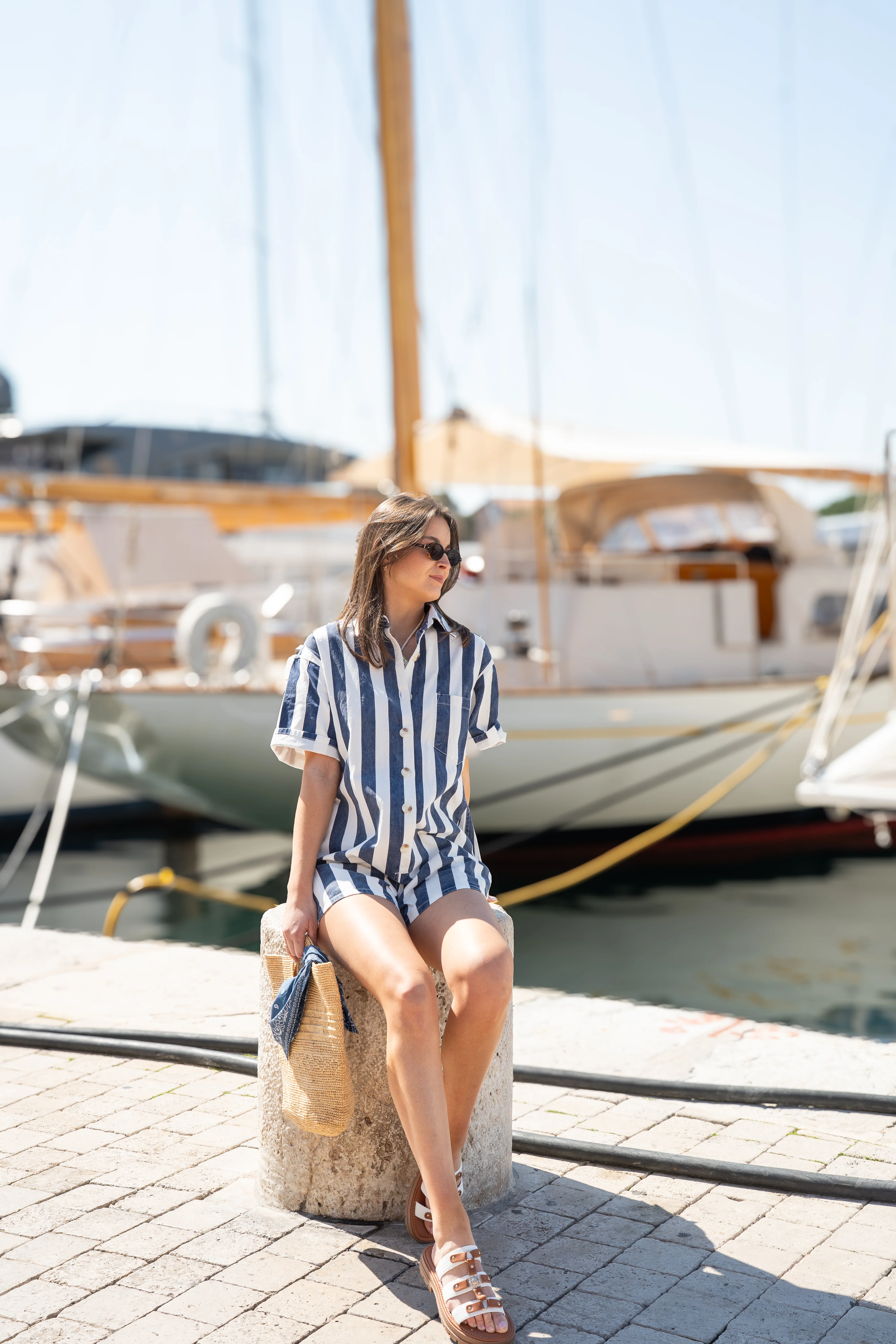 Combi-short OHLALA rayée marine - Image 7