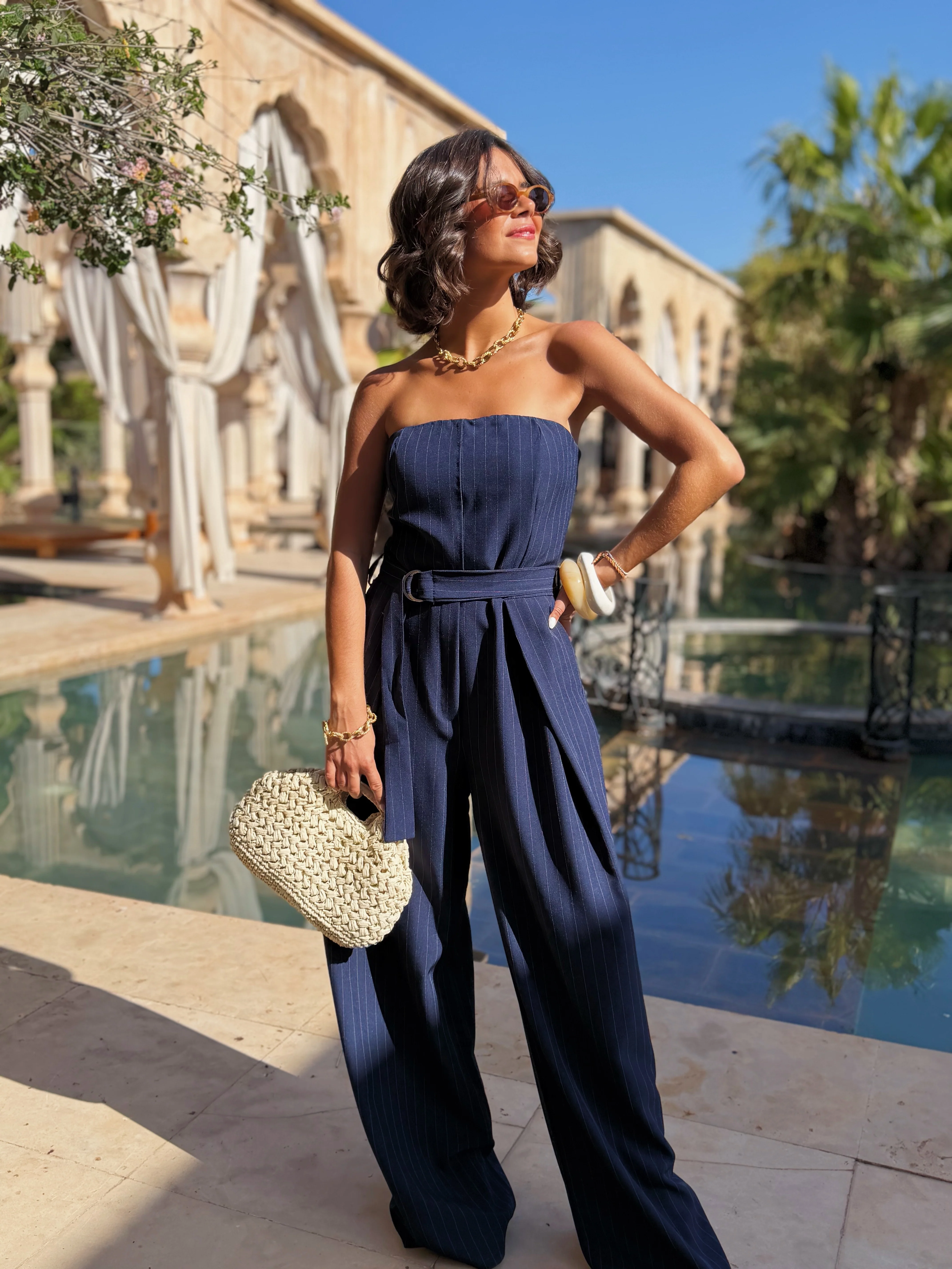 Combinaison bustier LEONE marine