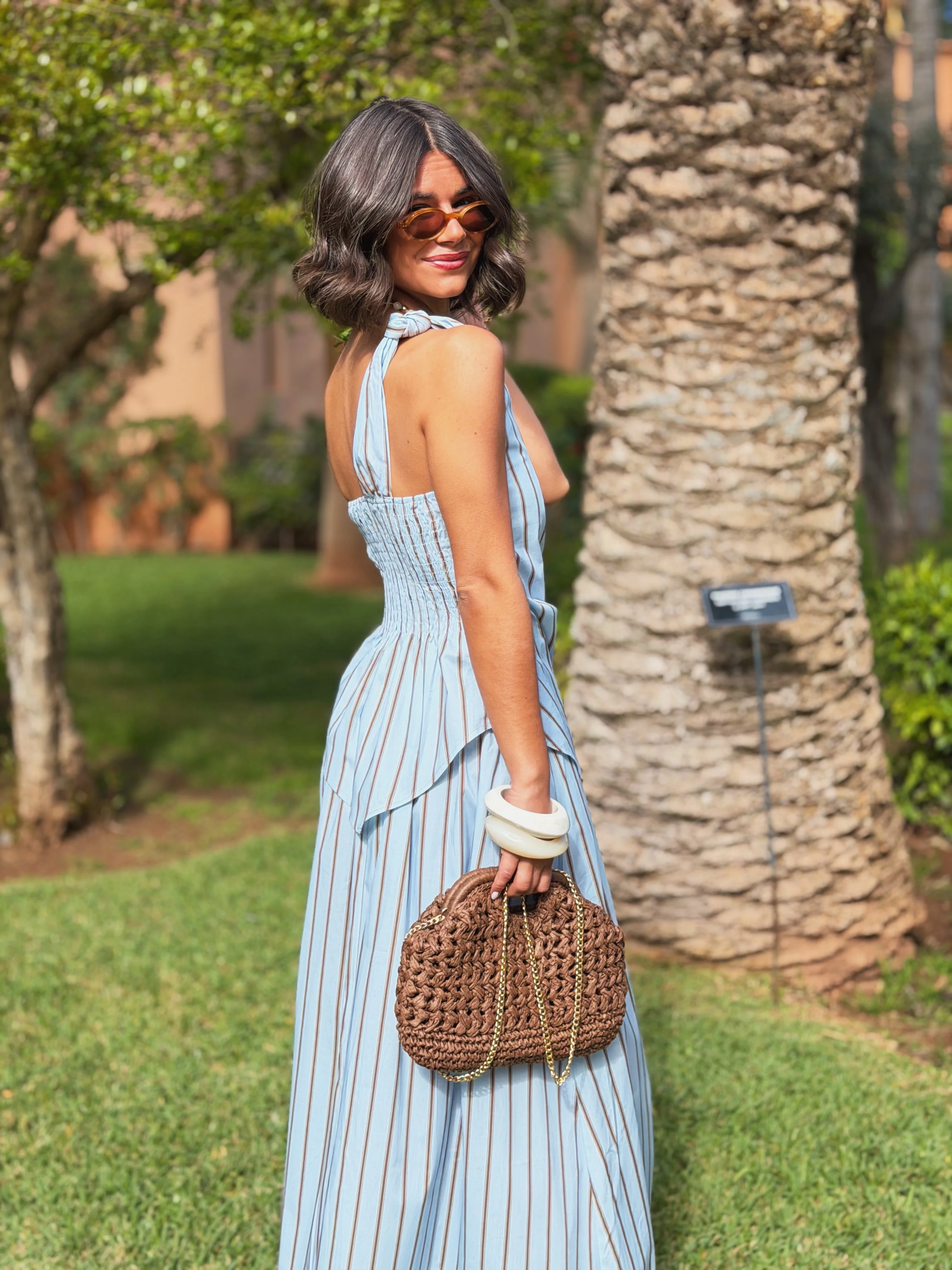 Ensemble ONE SHOULDER bleu&chocolat - Image 4