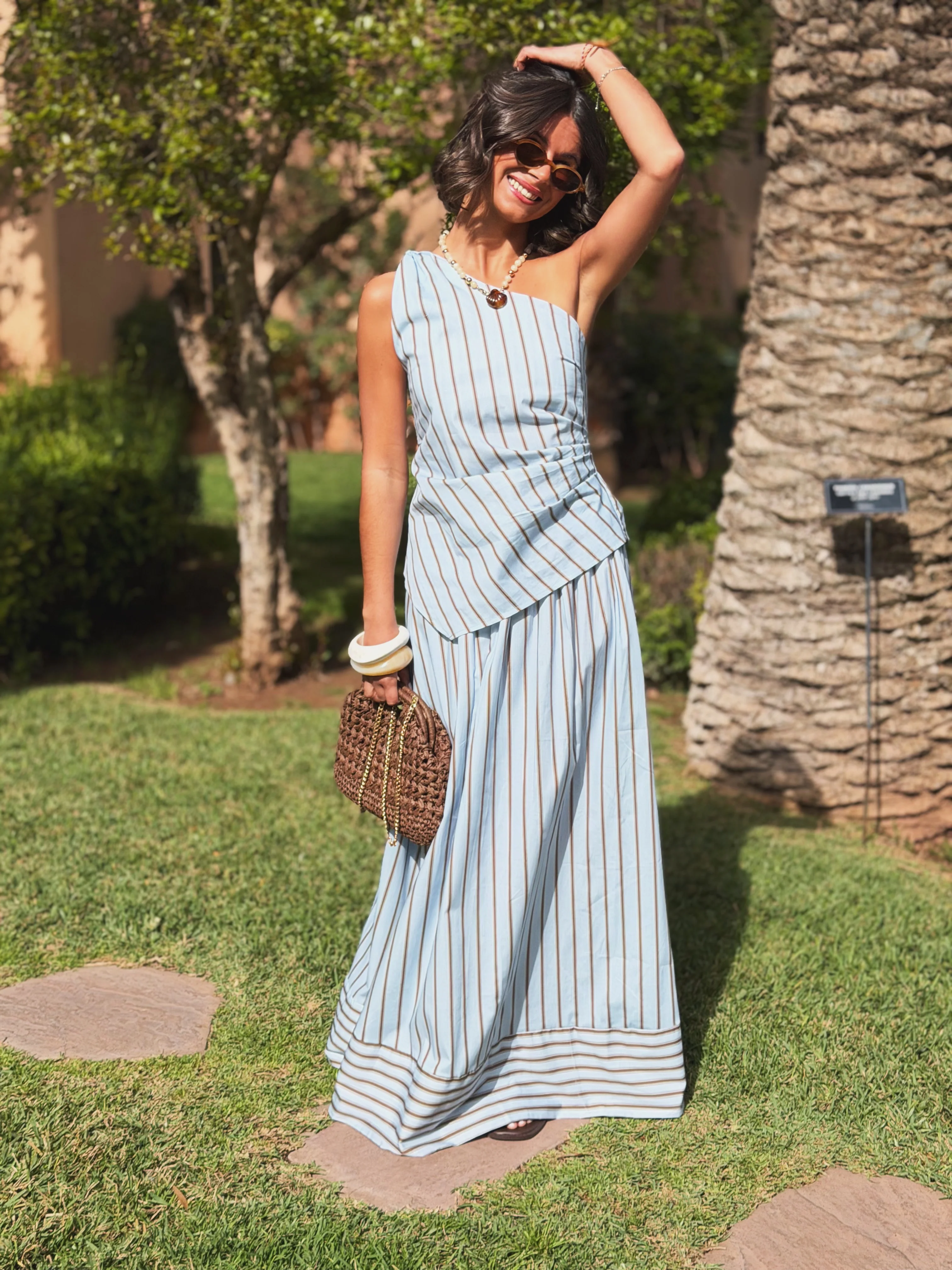 Ensemble ONE SHOULDER bleu&chocolat - Image 5