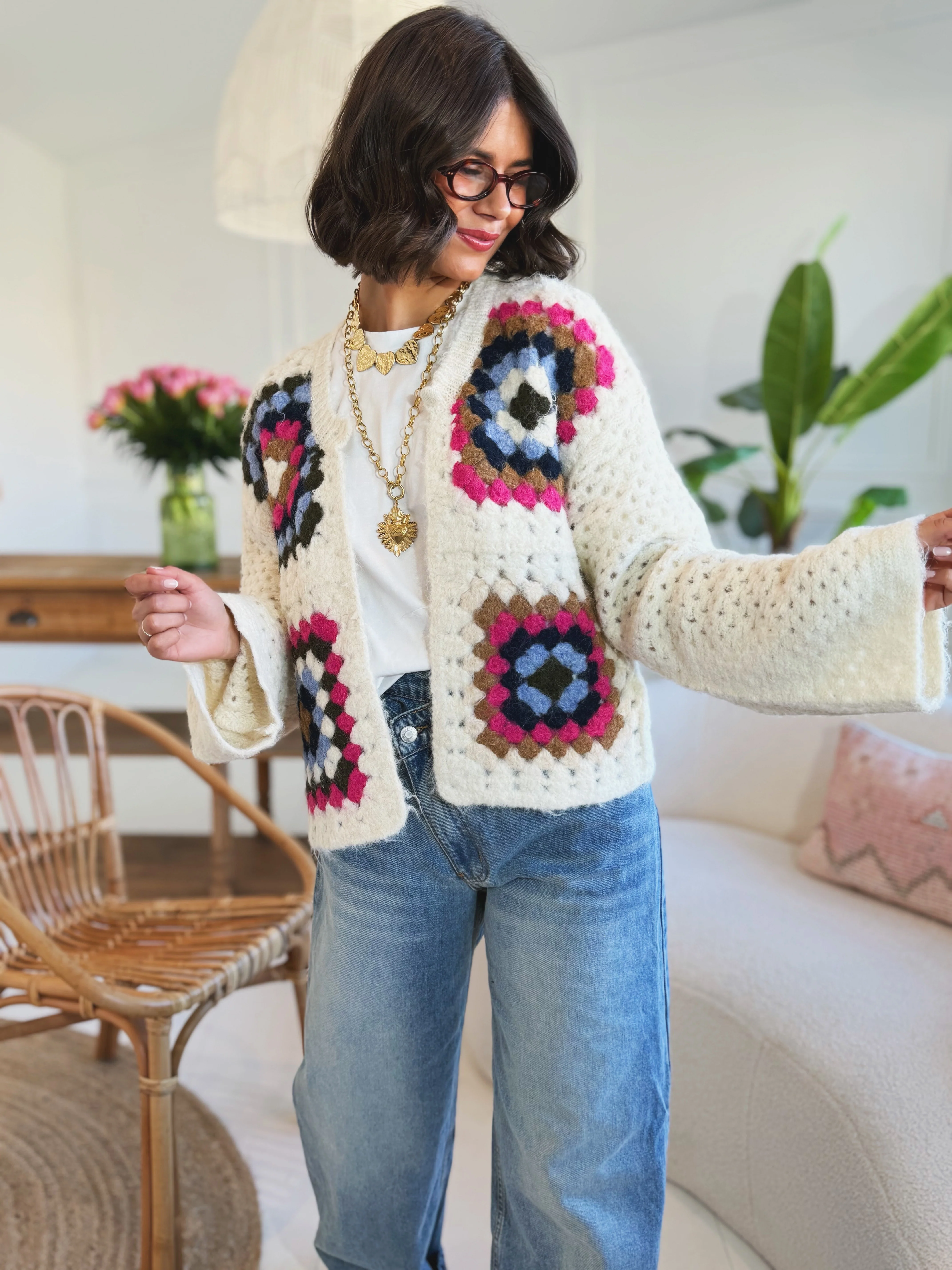 Gilet CROCHET écru - Image 3