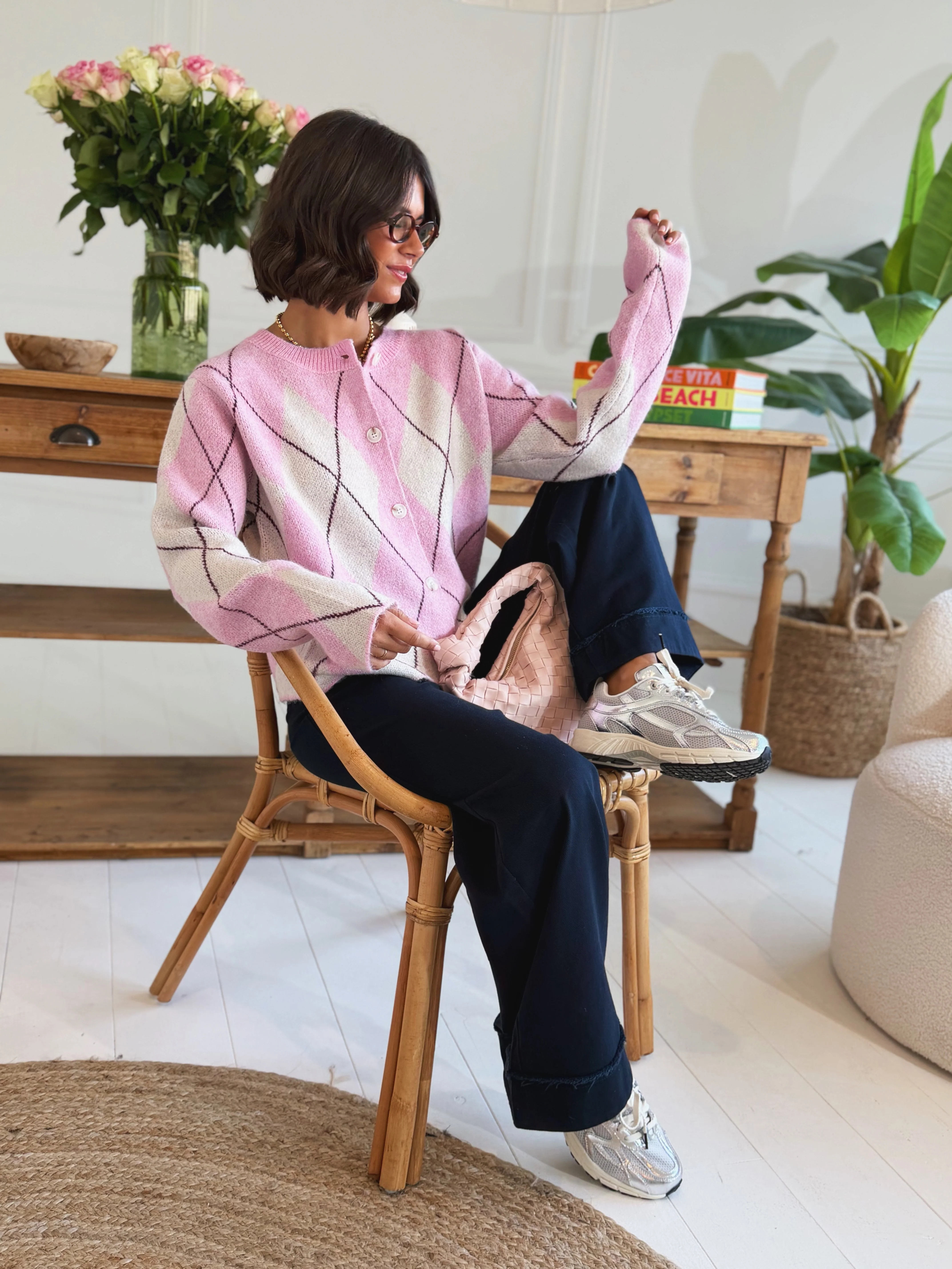 Gilet JACQUARD rose - Image 2