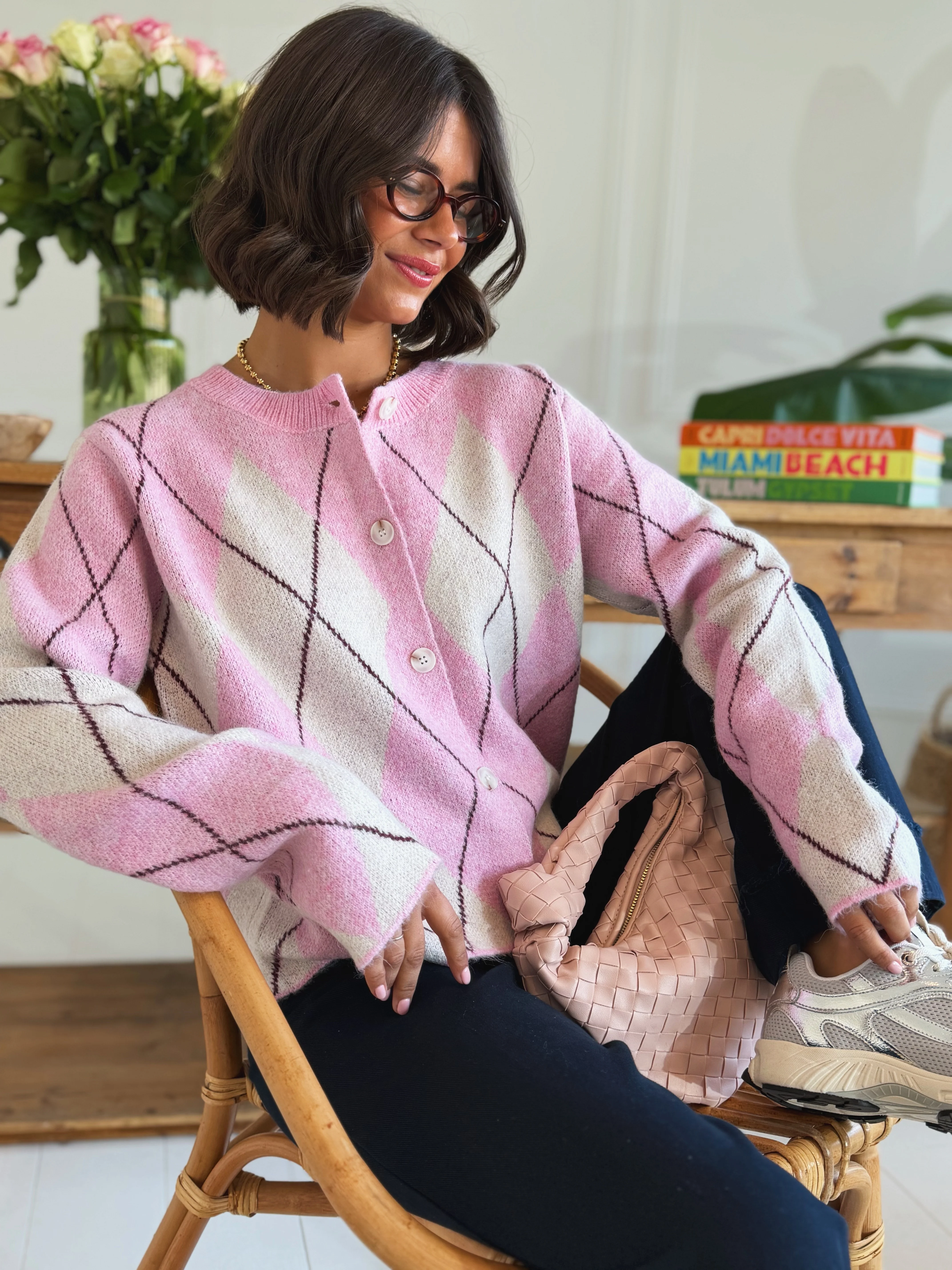 Gilet JACQUARD rose - Image 3