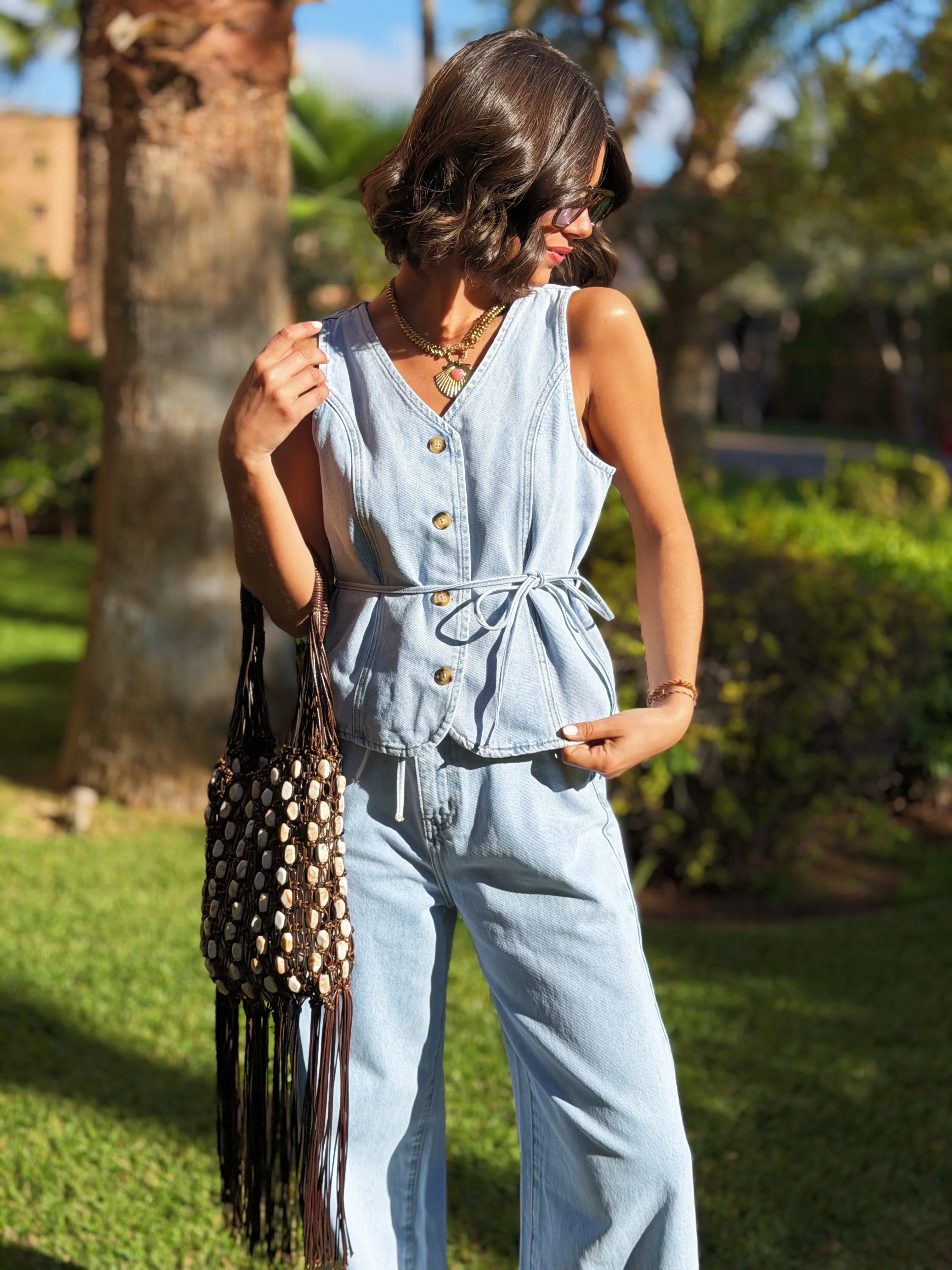 Gilet sans manche en jean
