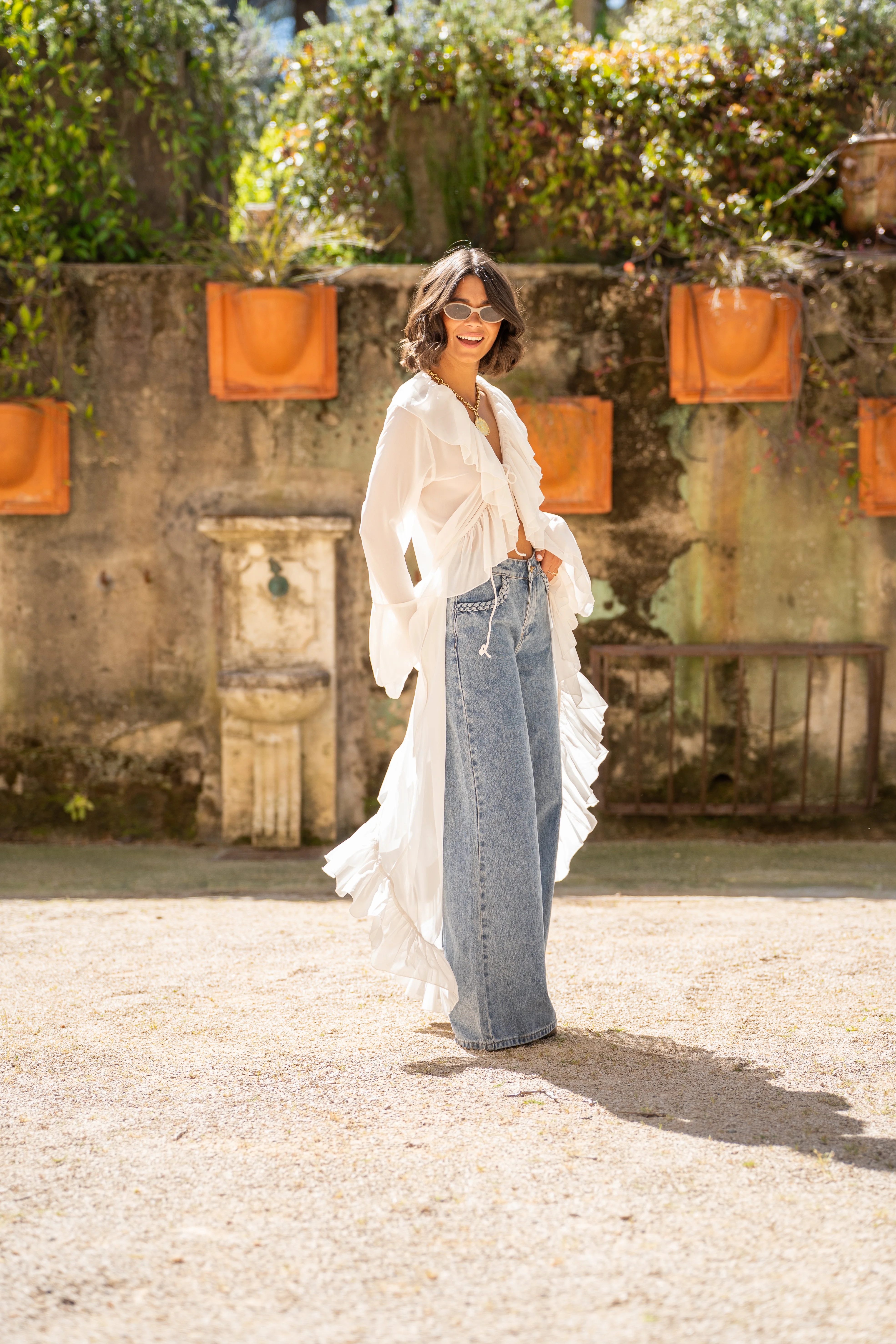 Robe kimono transparent à volants - Image 4