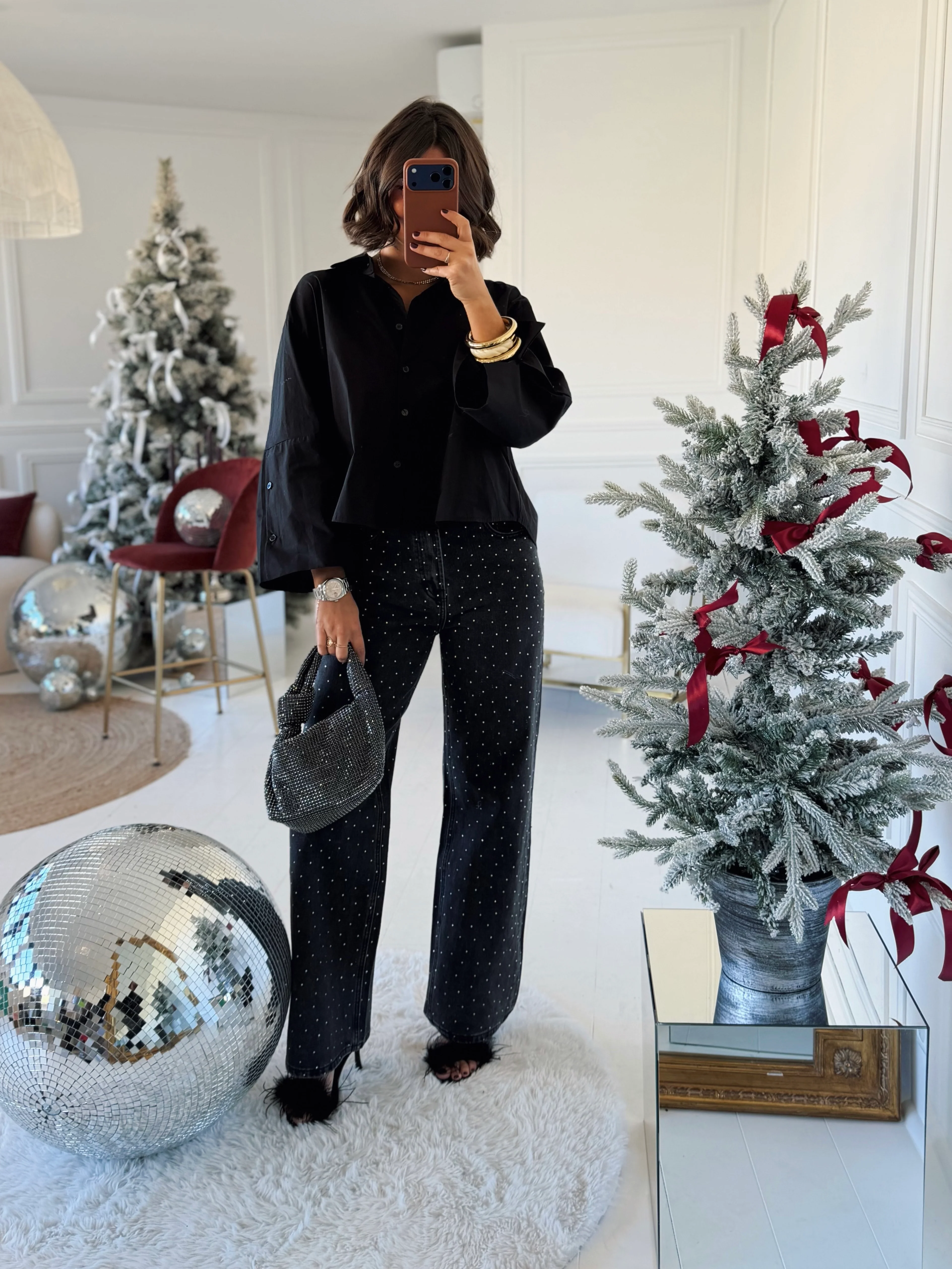 Jean à STRASS gris - Image 4