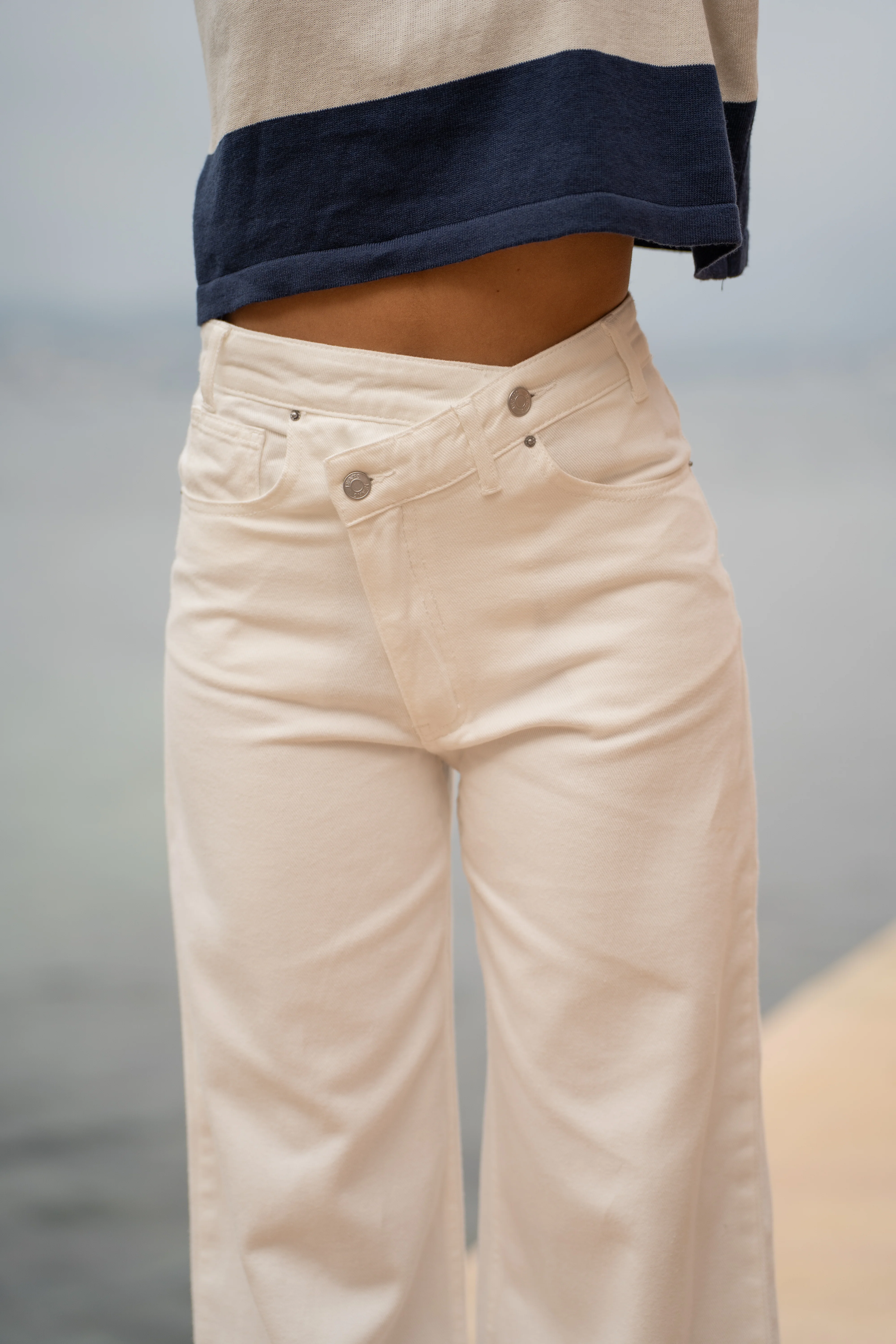Jean ASYMÉTRIQUE blanc