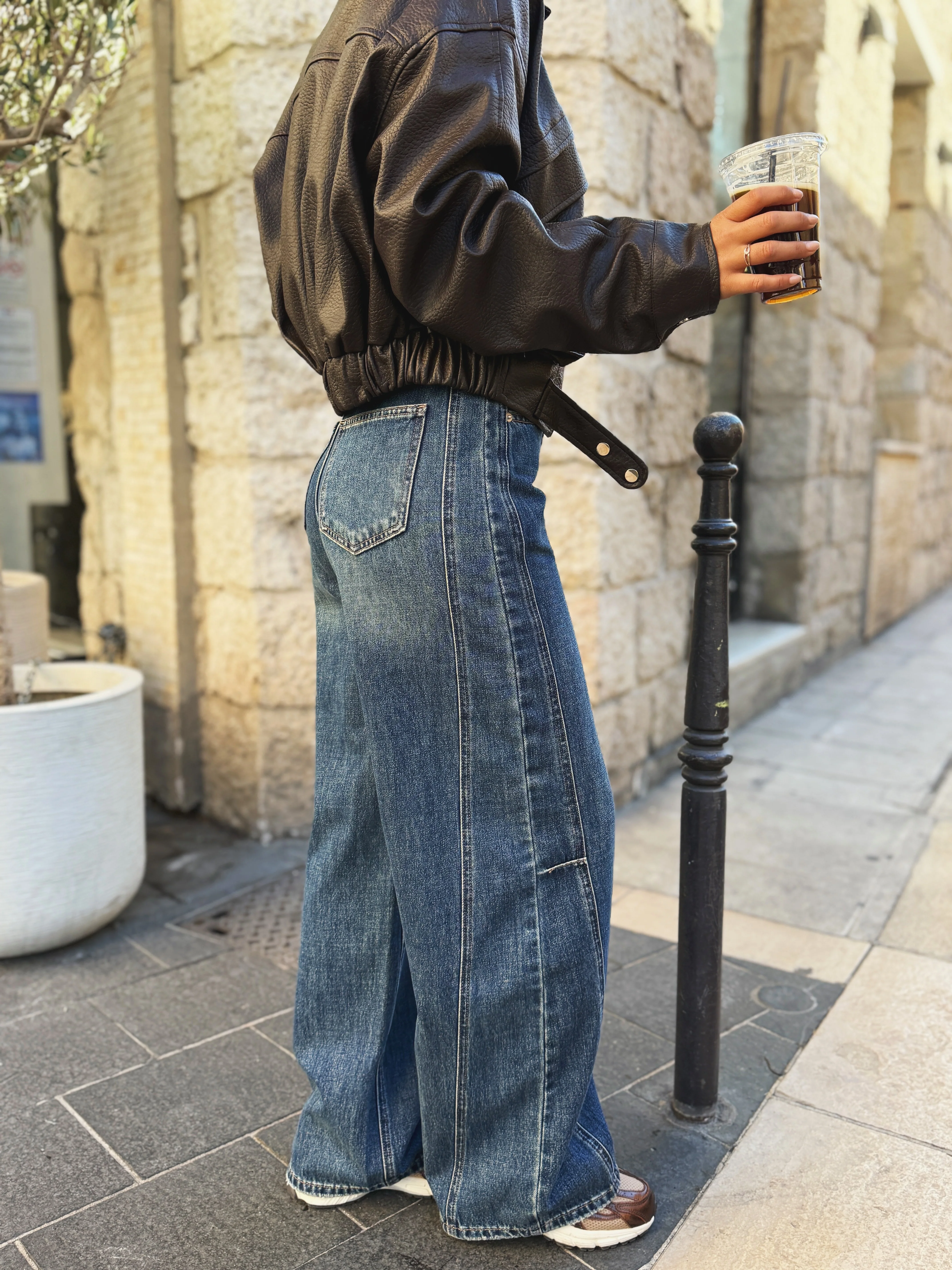 Jean large BARREL denim bleu foncé - Image 3