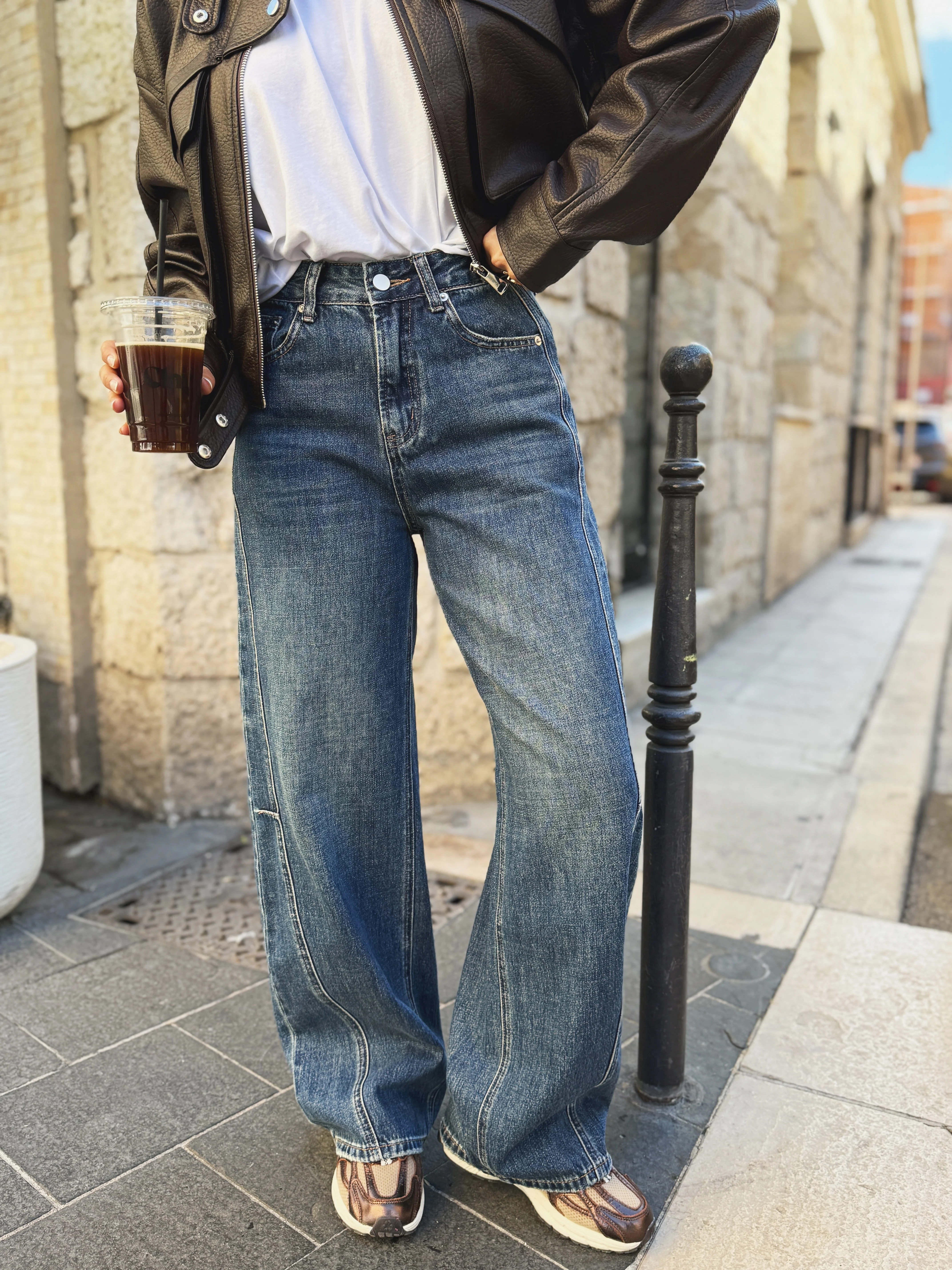 Jean large BARREL denim bleu foncé - Image 4
