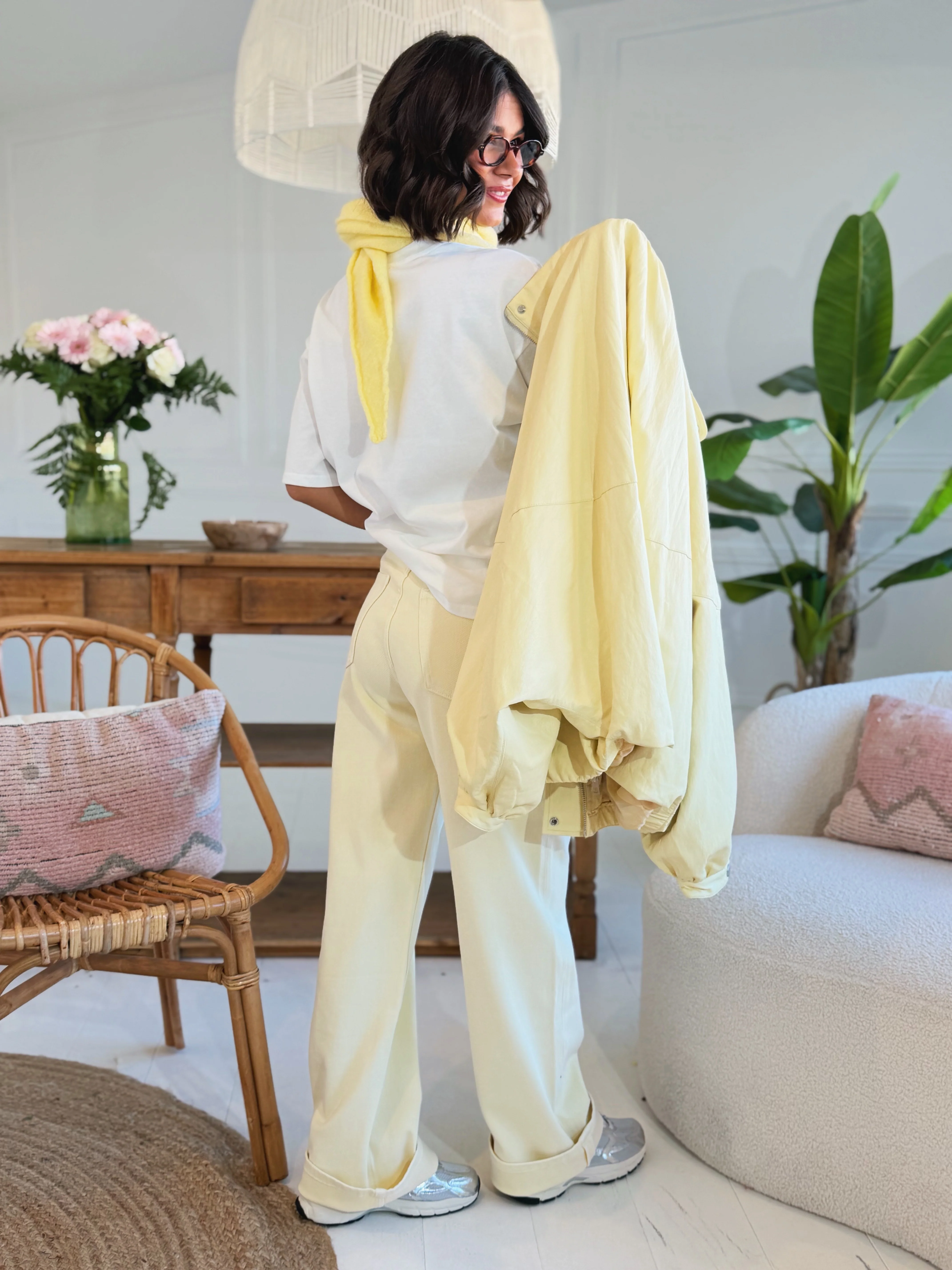 Jean DROIT jaune pâle - Image 3