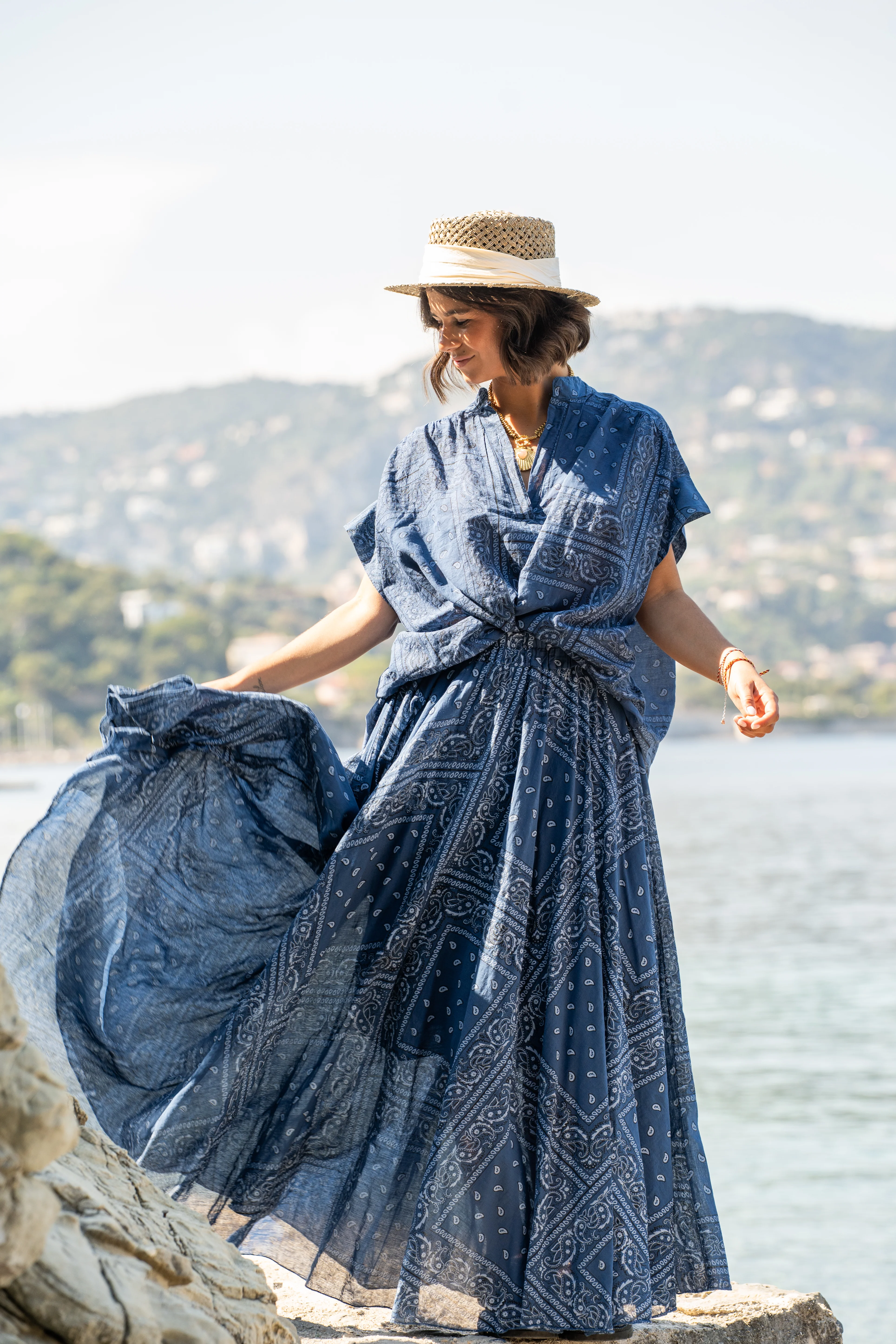 Blouse BANDANA bleu - Image 4