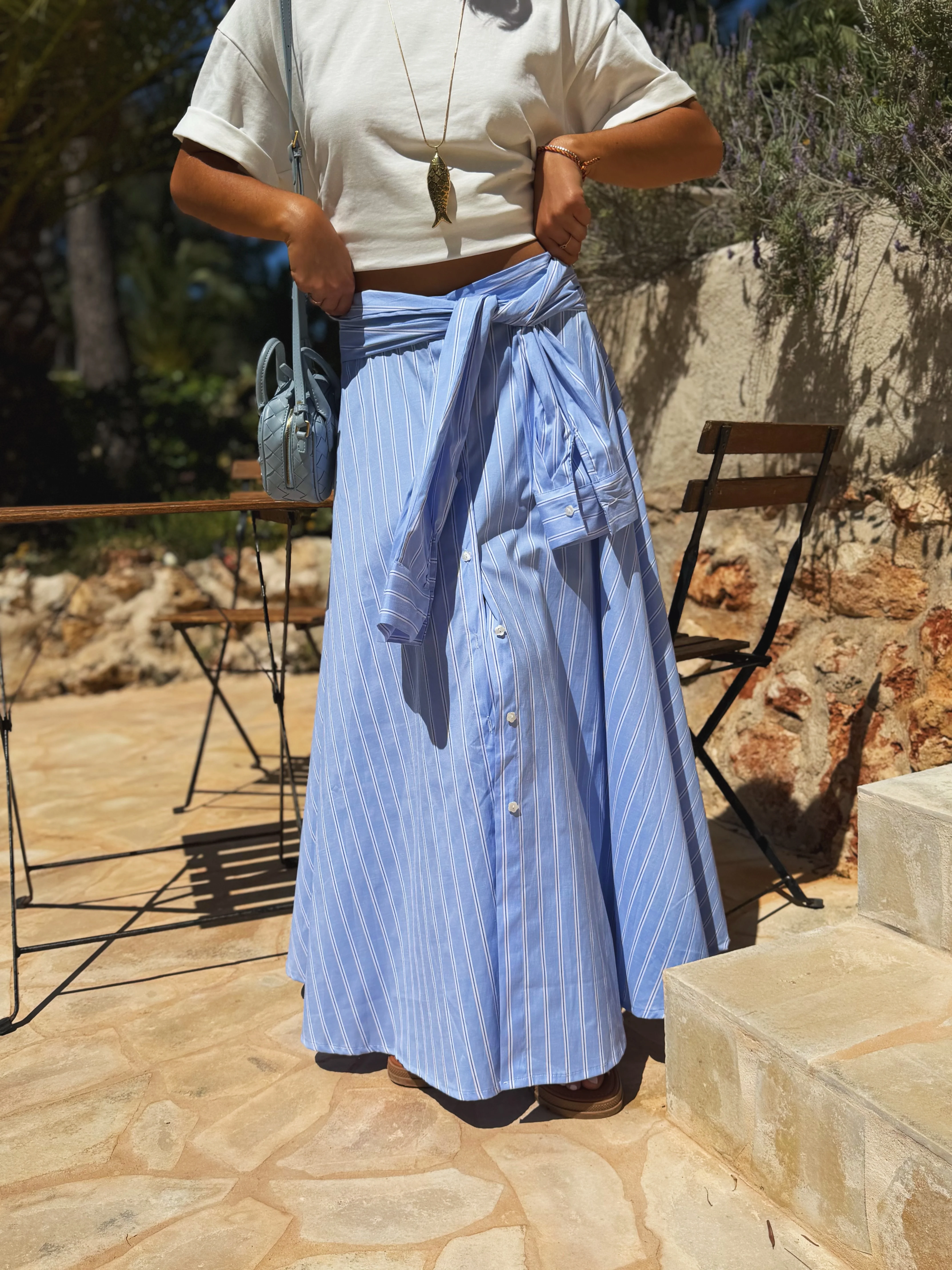 Jupe CHEMISE rayée bleu - Image 2