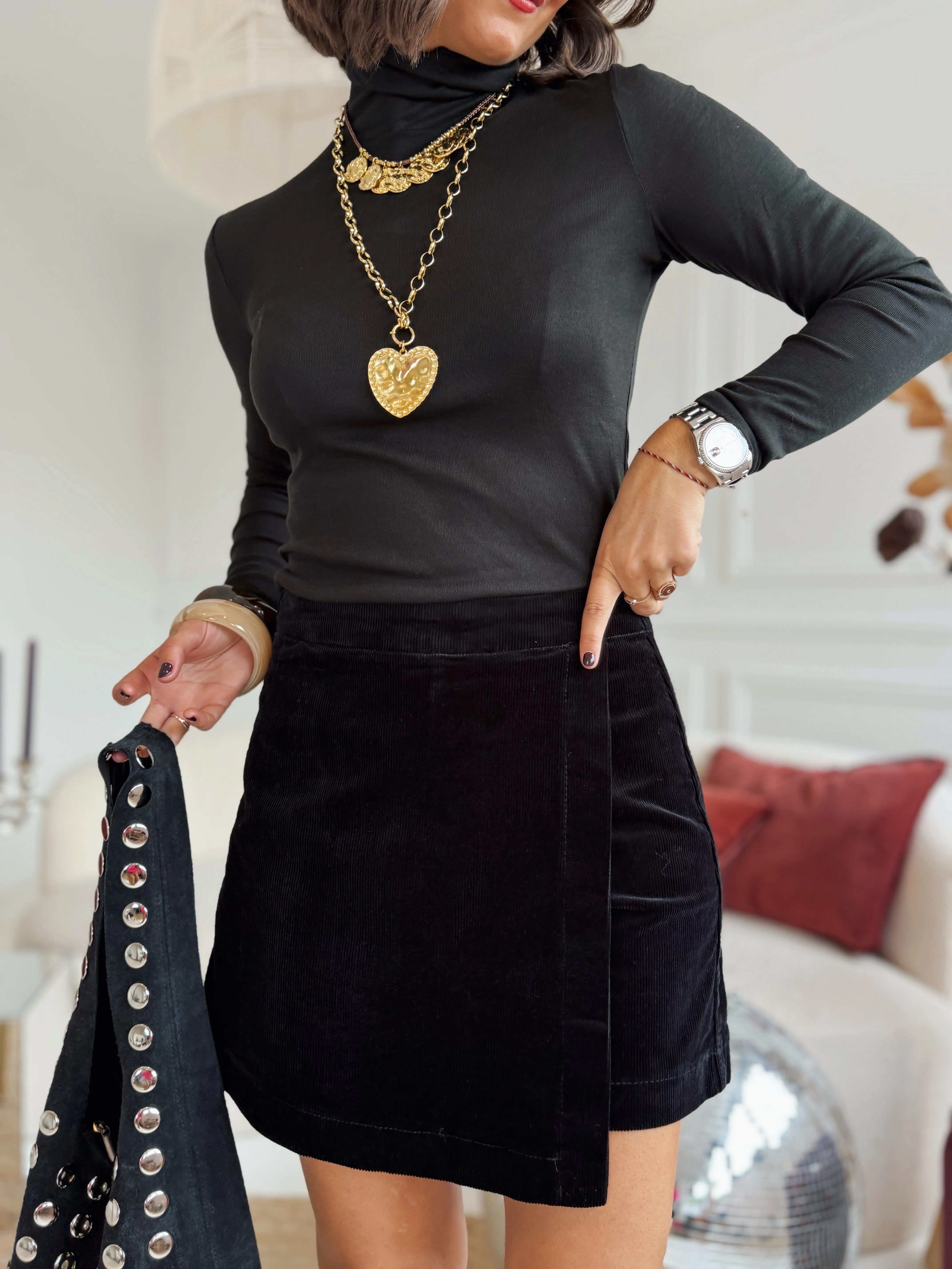 Jupe-short VELOURS noir - Image 9