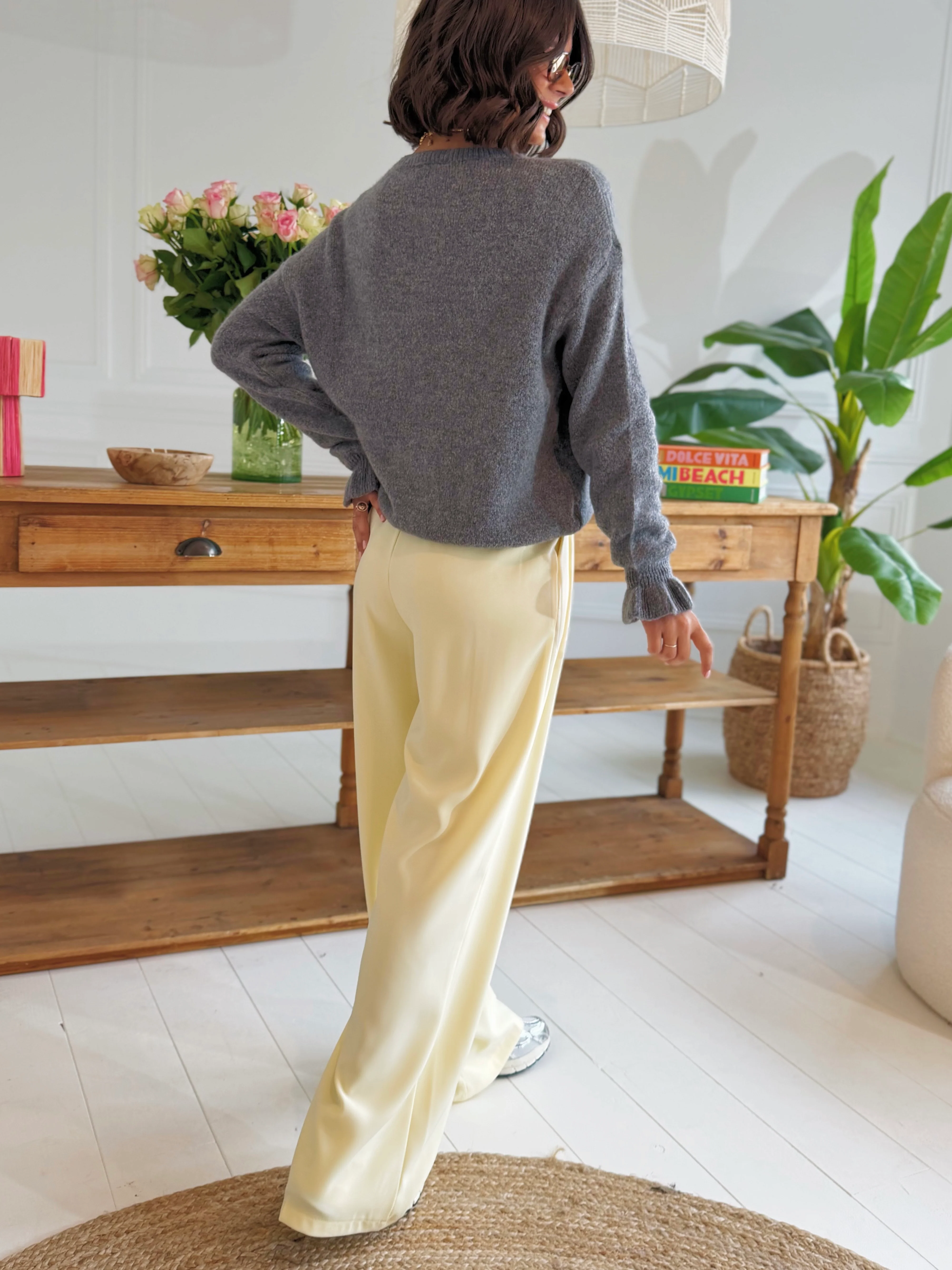 Pantalon à pinces jaune - Image 3