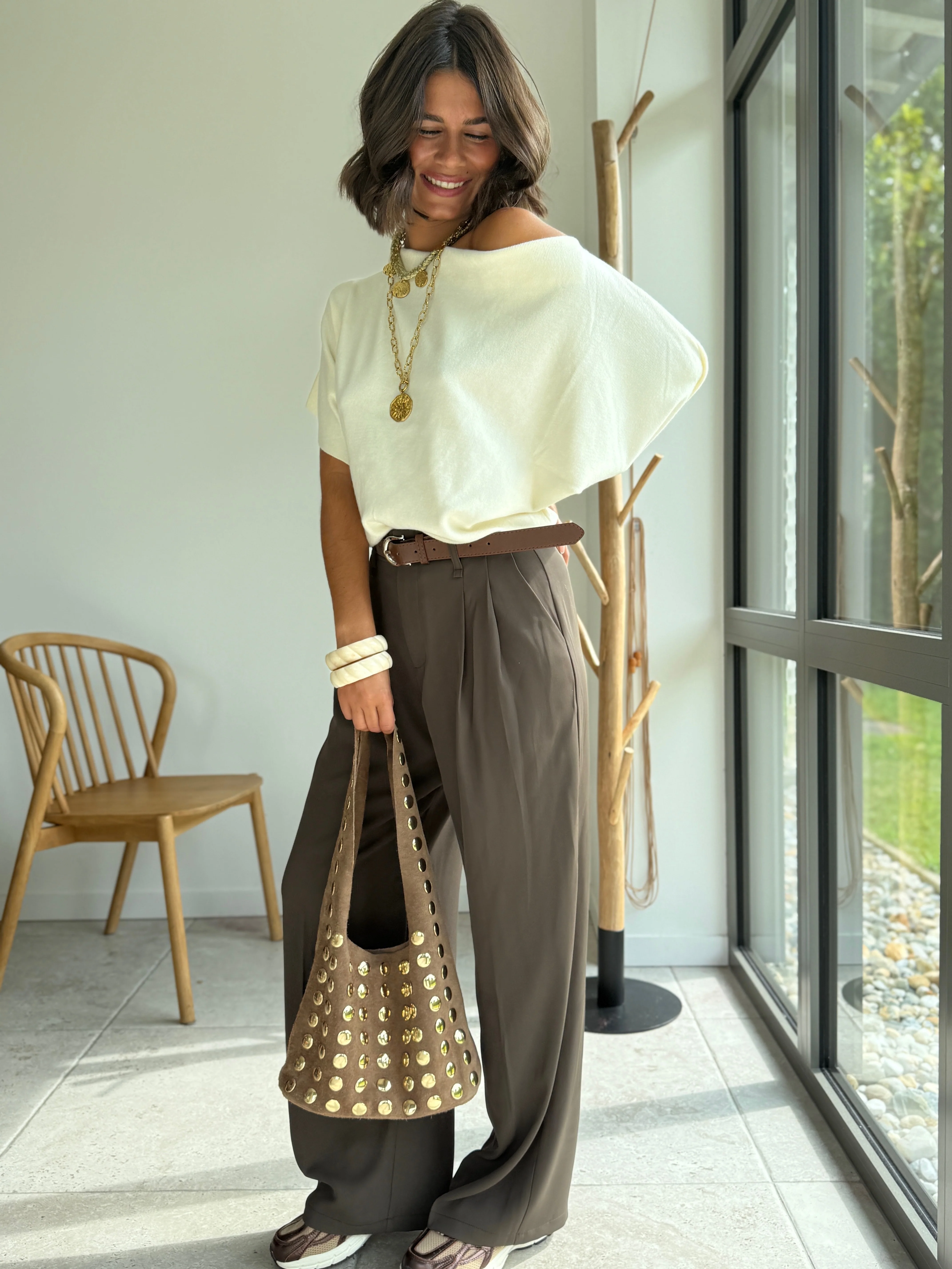 Pantalon à pinces MIKKY moka - Image 4