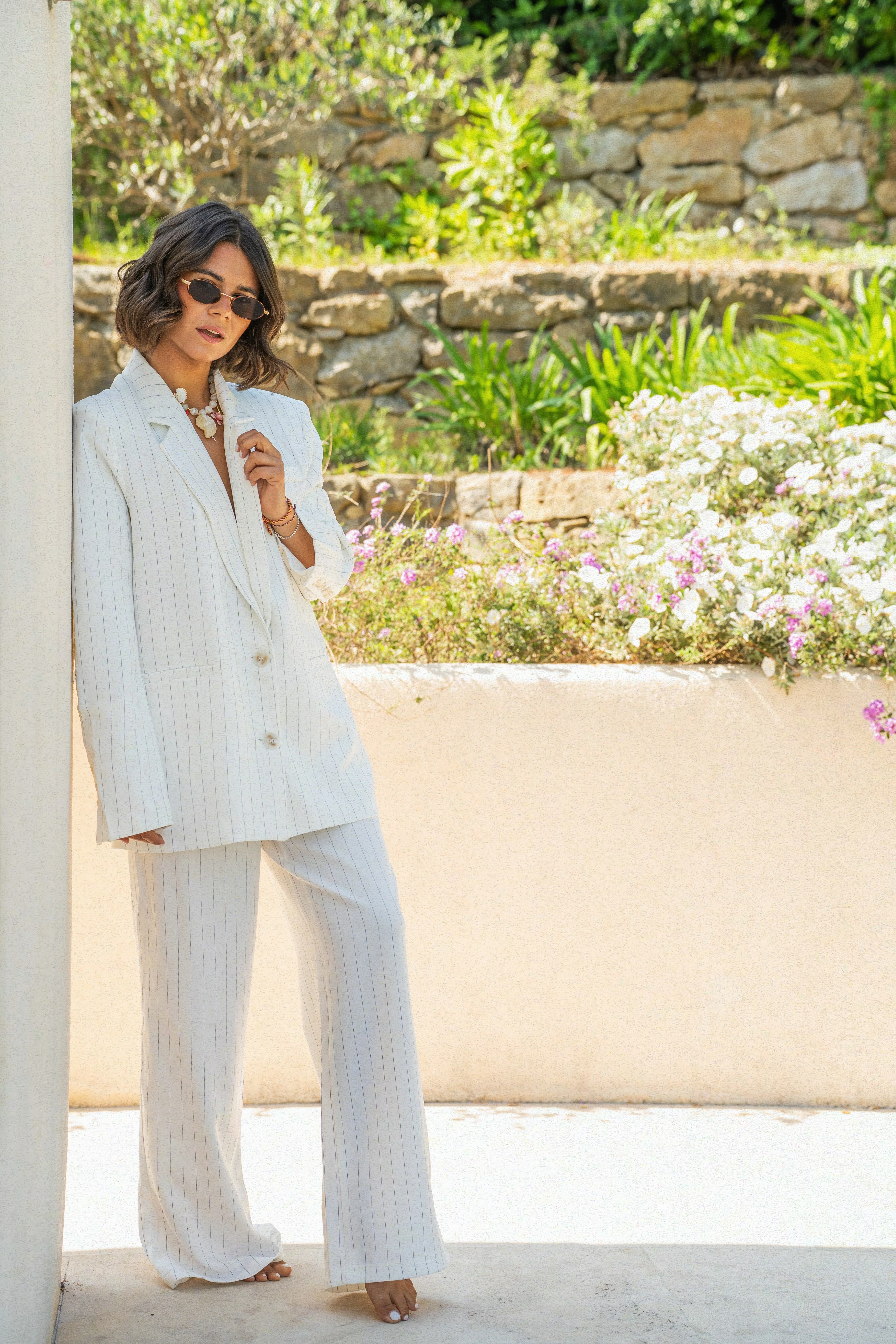 Pantalon à pinces WHITE rayé - Image 4