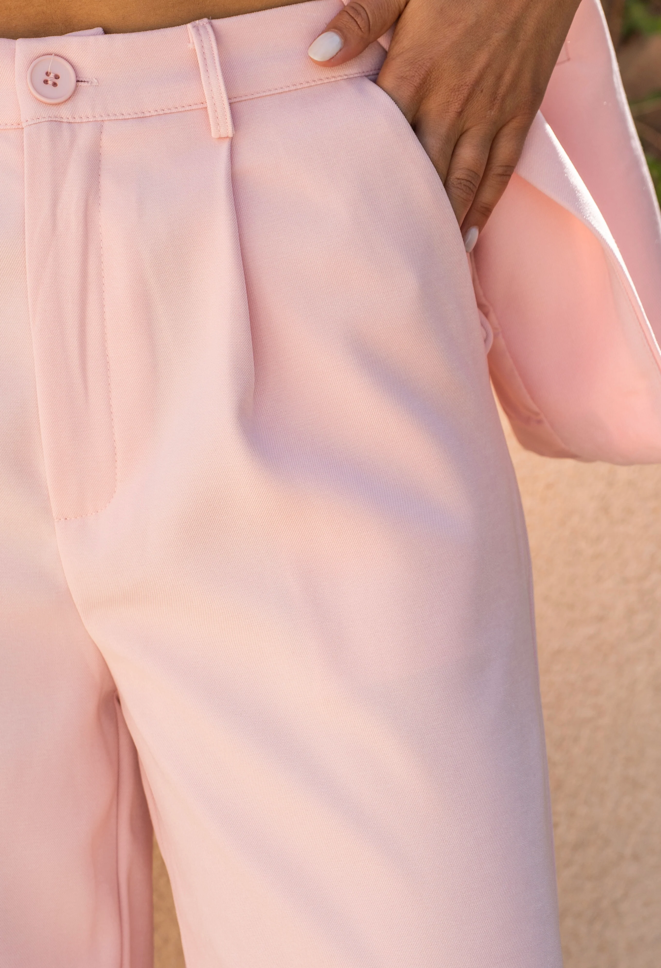 Pantalon EMMA à pinces rose - Image 3