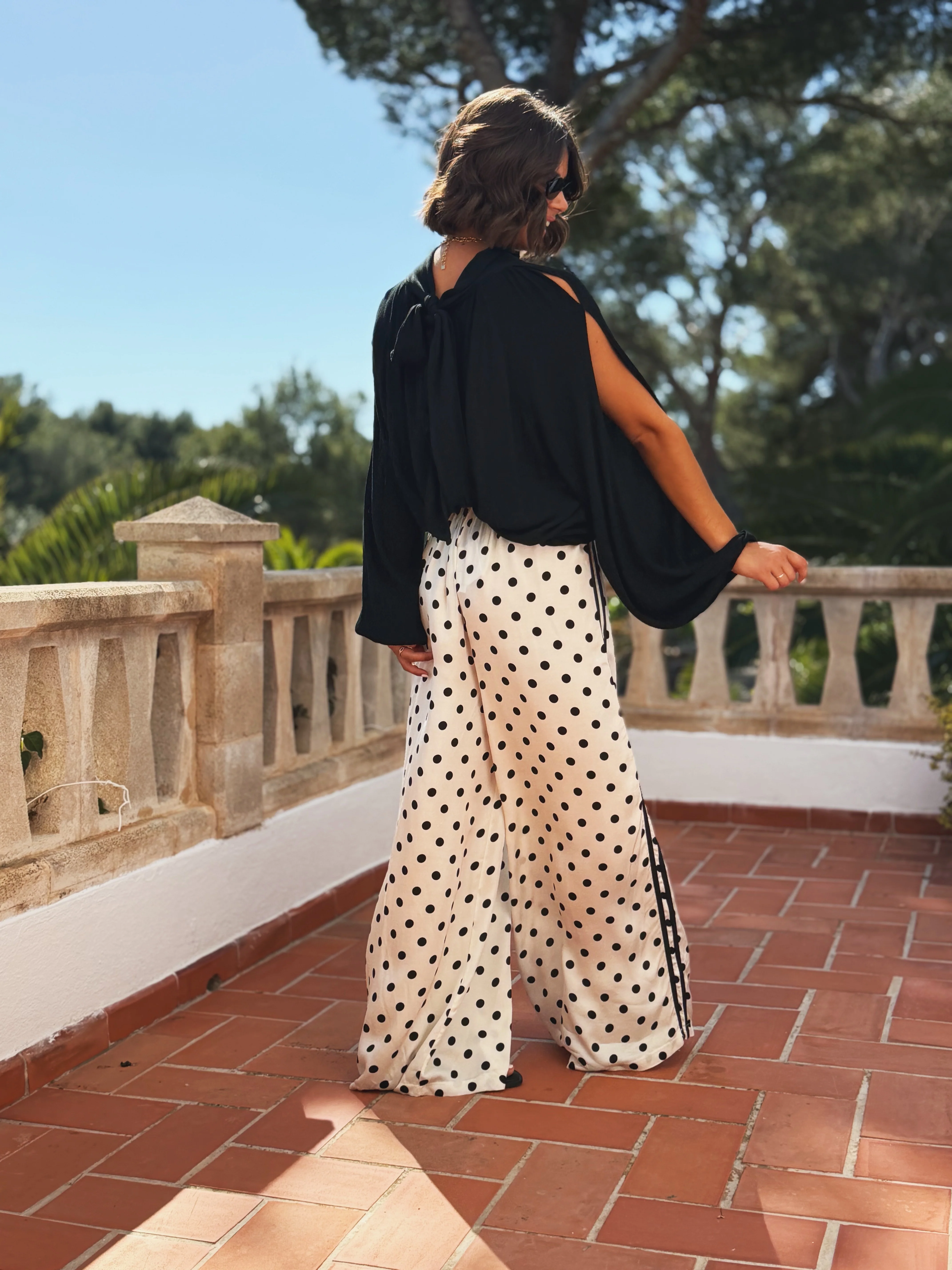 Pantalon AUDREY a pois écru&noir (pré-commande) - Image 3