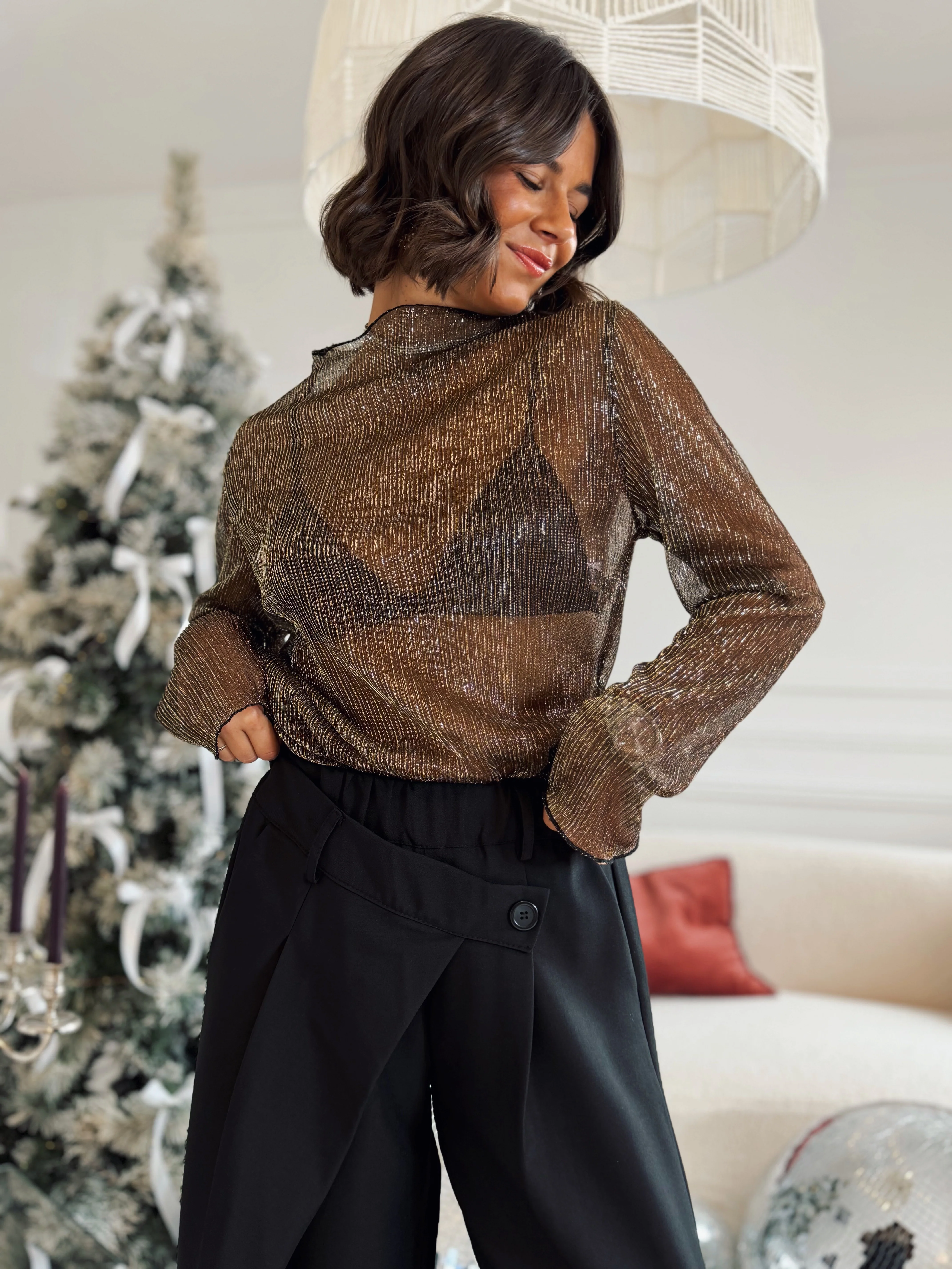 Pantalon fluide ASYMÉTRIQUE noir - Image 8