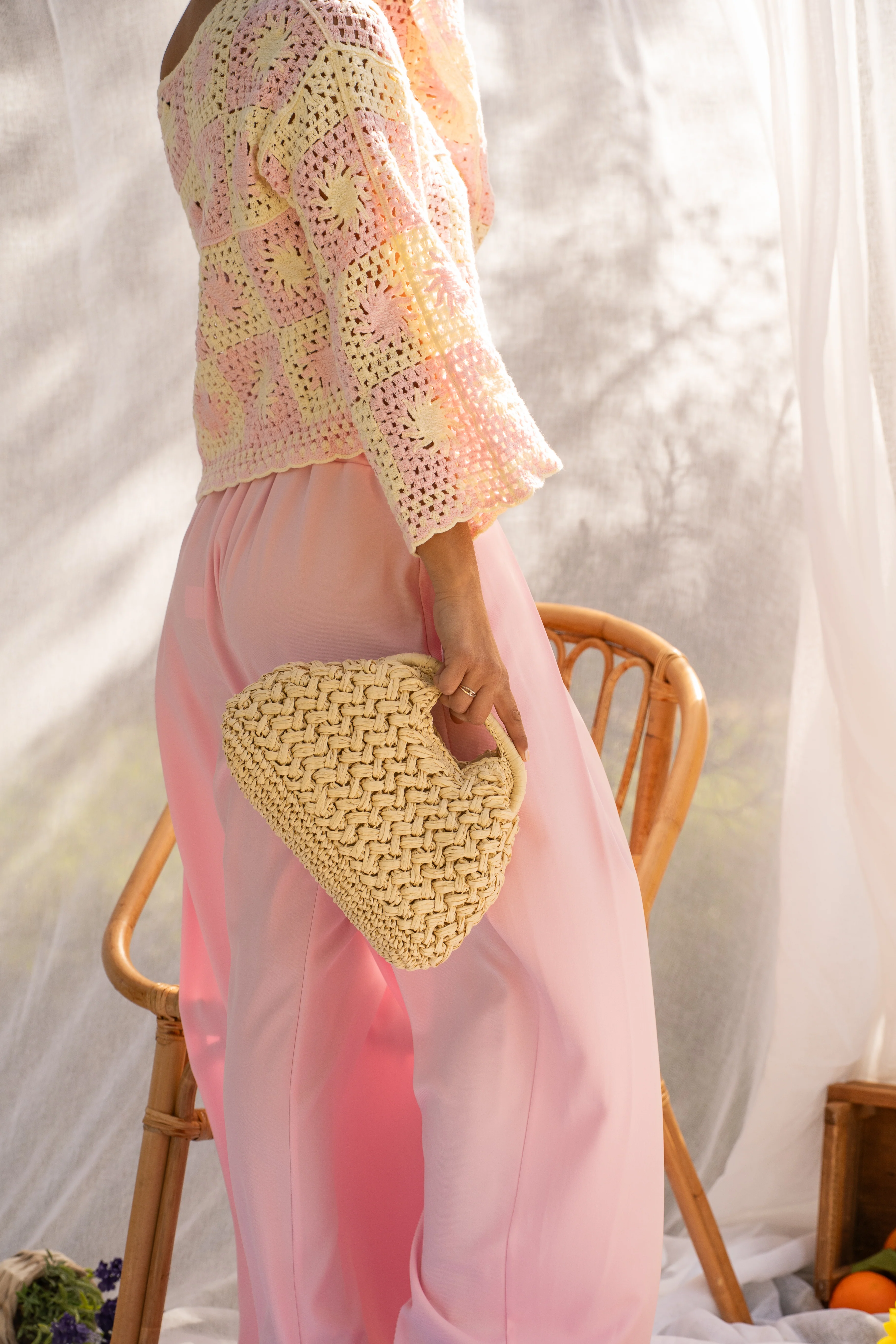 Pantalon fluide large rose - Image 7