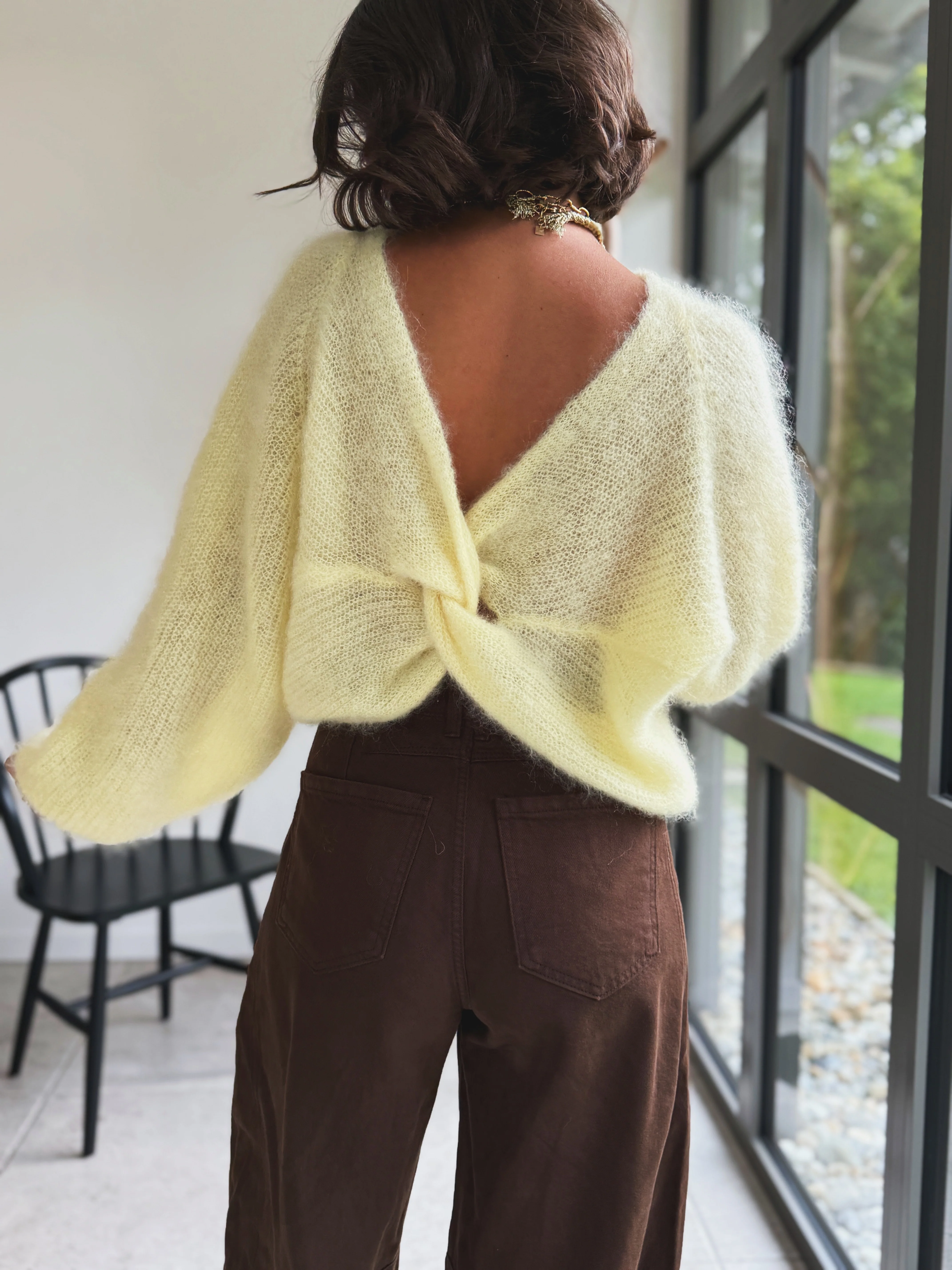 Pull CAMILLE jaune avec noeud - Image 3
