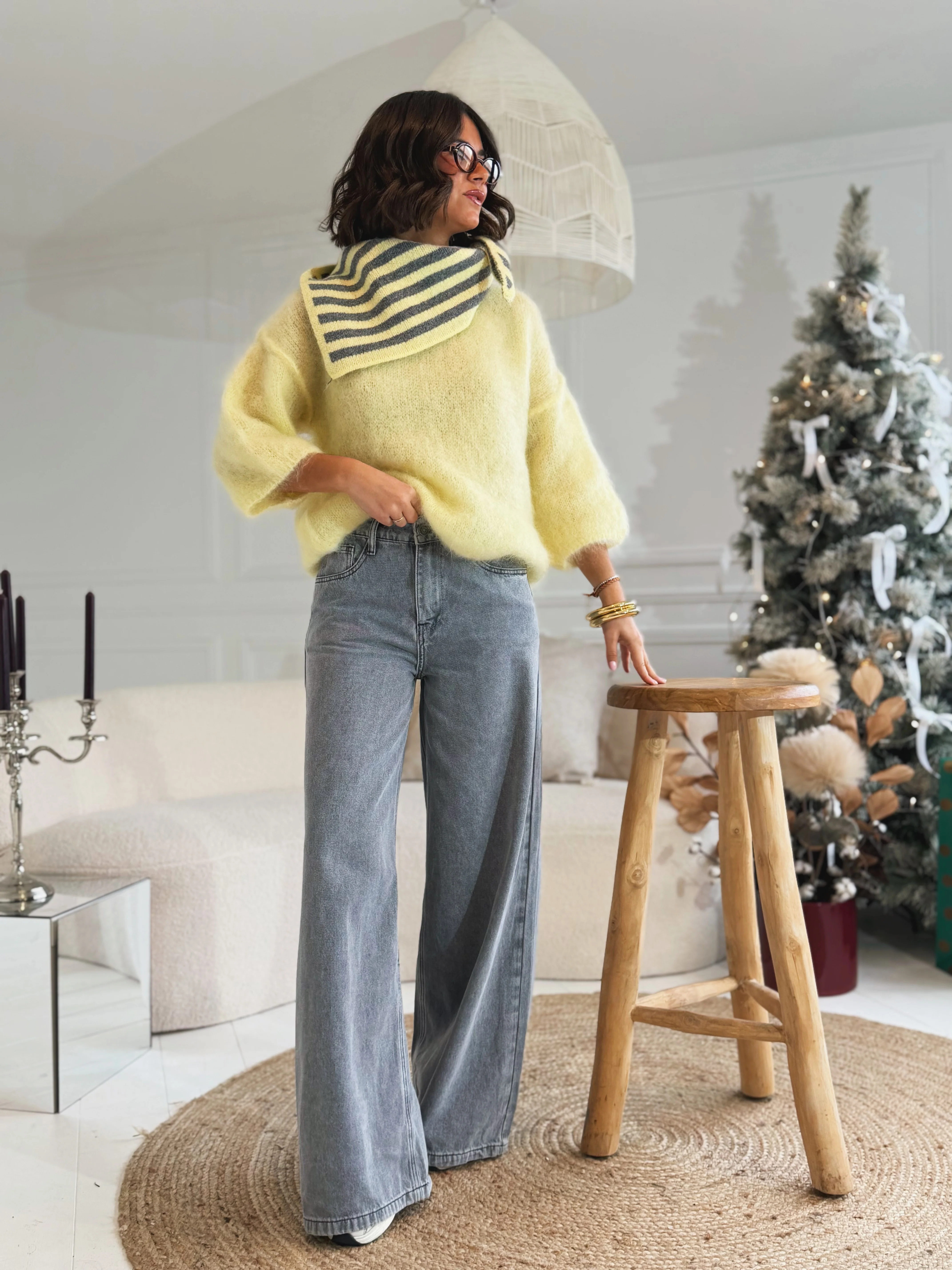 Pull manches 3/4 ZOÉ jaune - Image 5