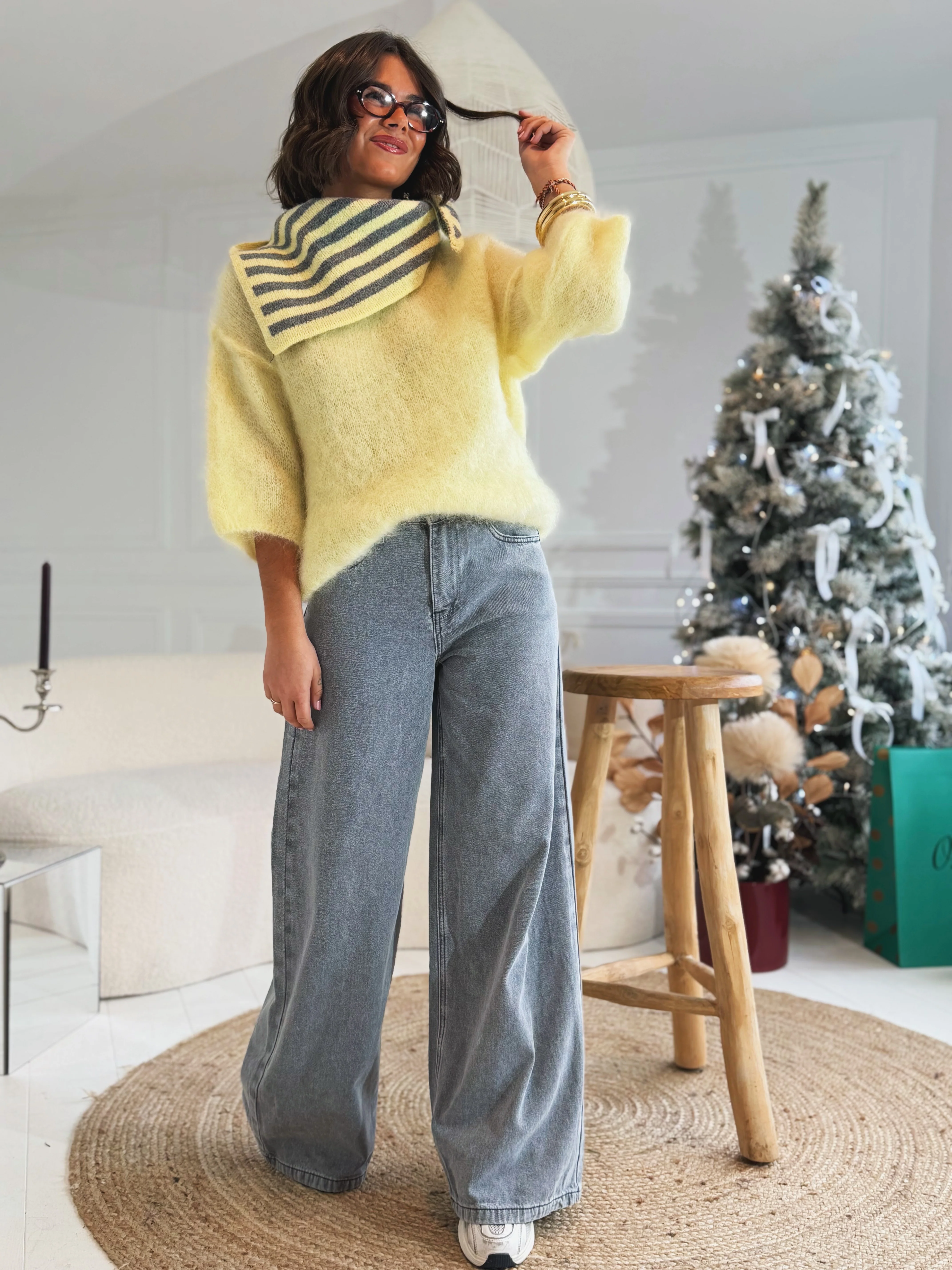 Pull manches 3/4 ZOÉ jaune - Image 6