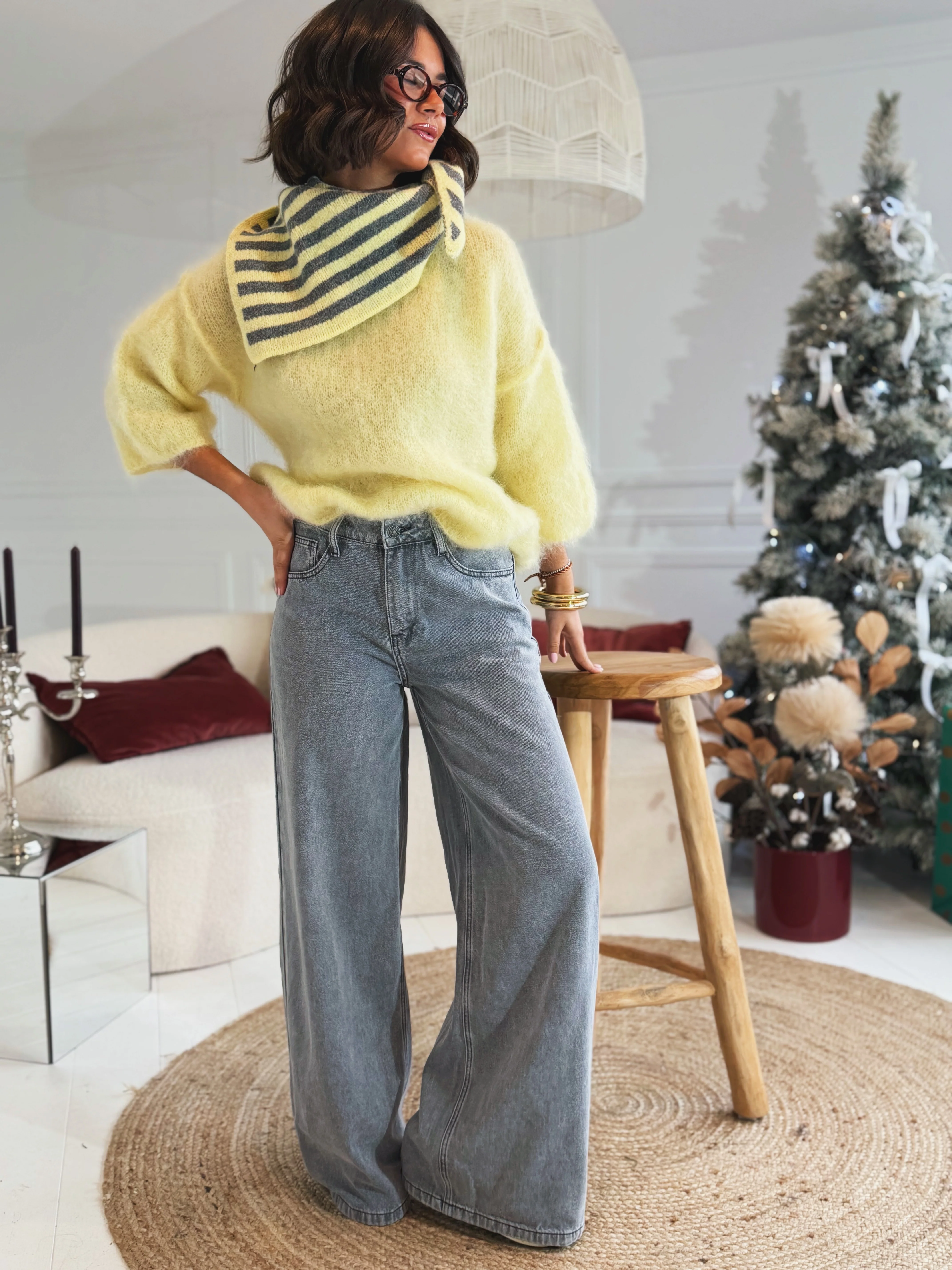 Pull manches 3/4 ZOÉ jaune - Image 7