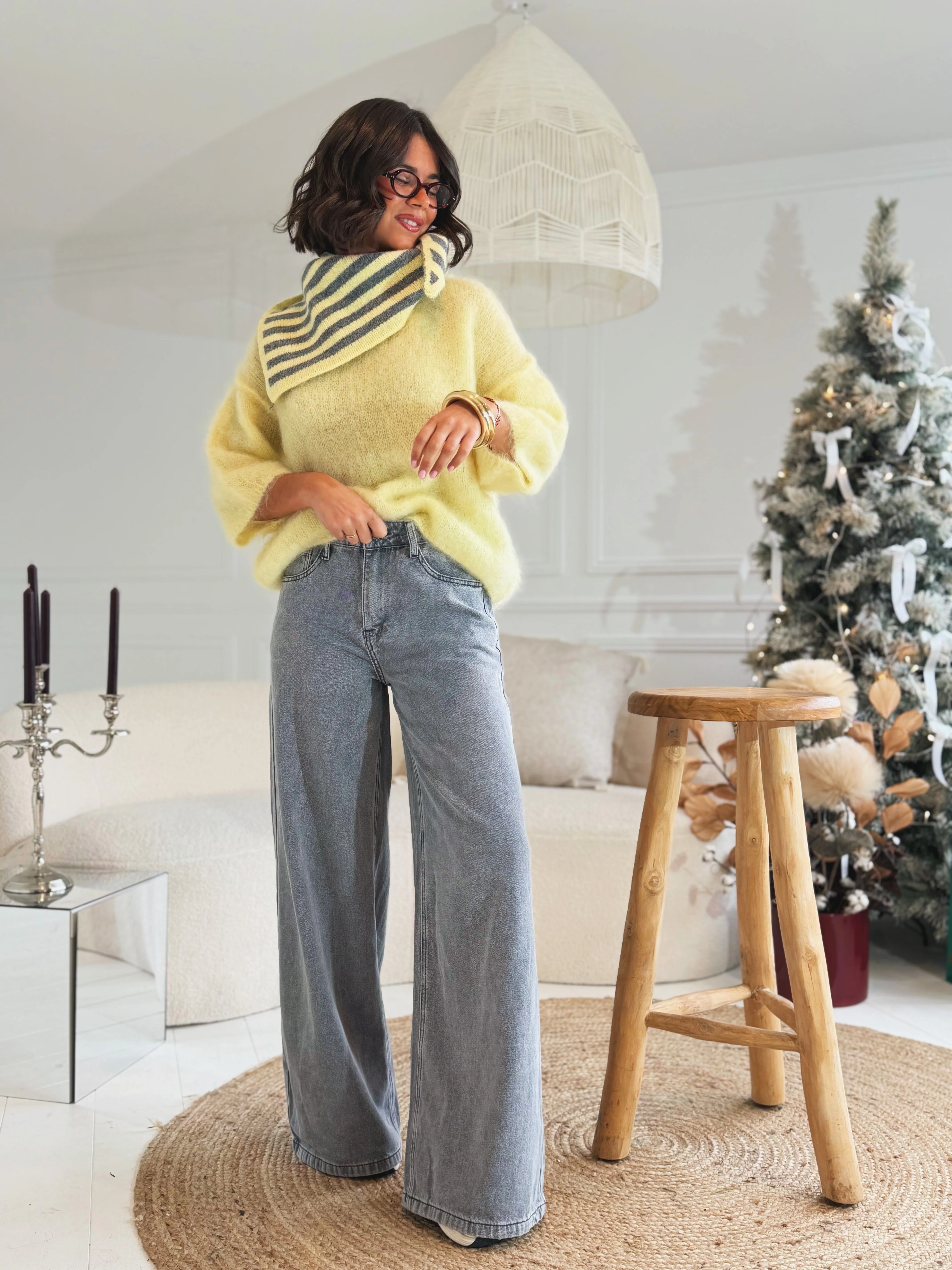 Pull manches 3/4 ZOÉ jaune - Image 8