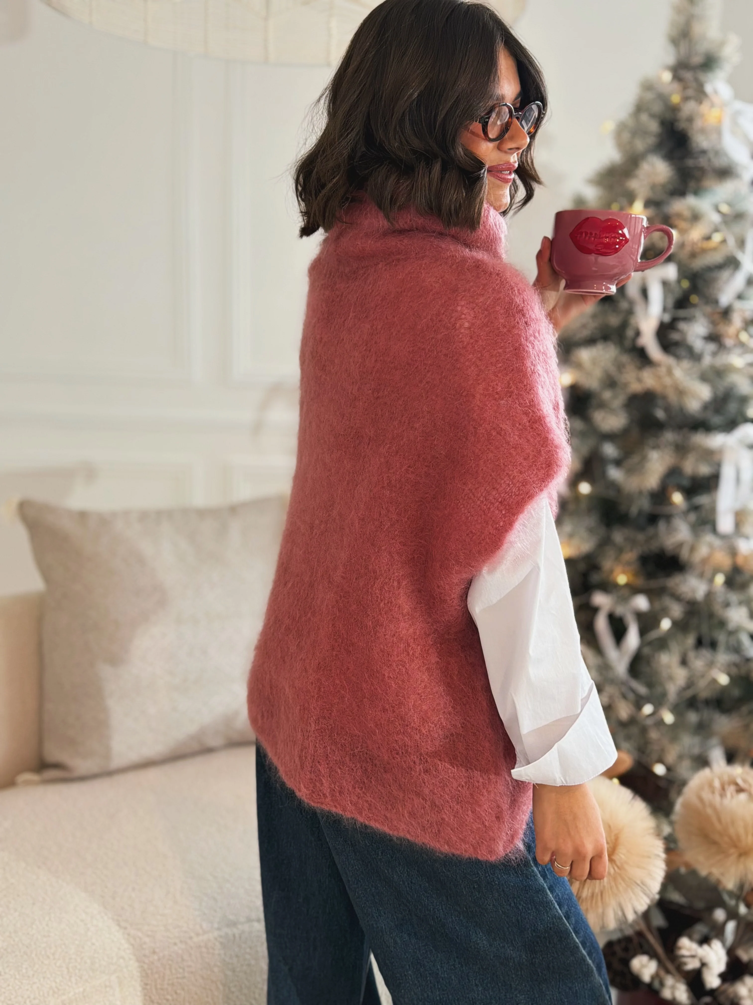 Pull sans manche GINETTE vieux rose - Image 3