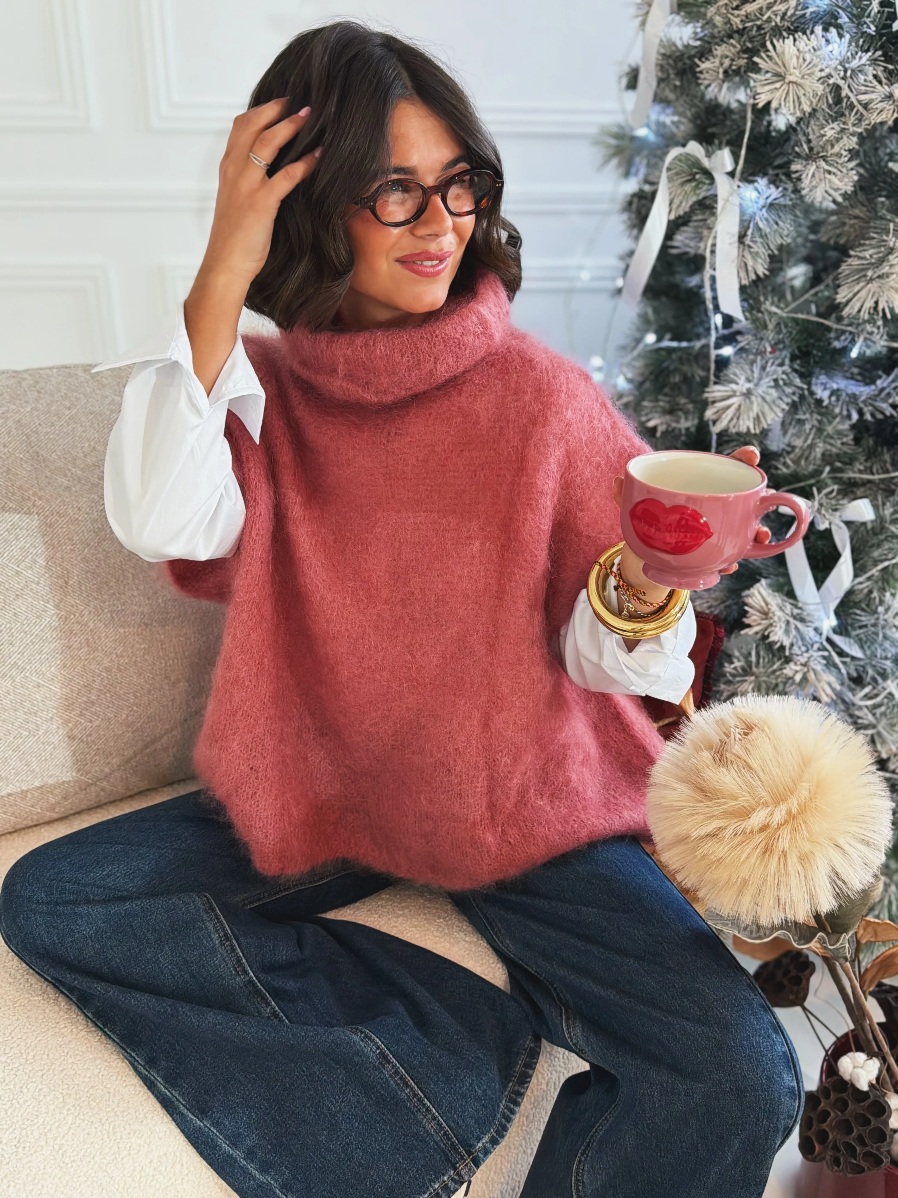 Pull sans manche GINETTE vieux rose - Image 4