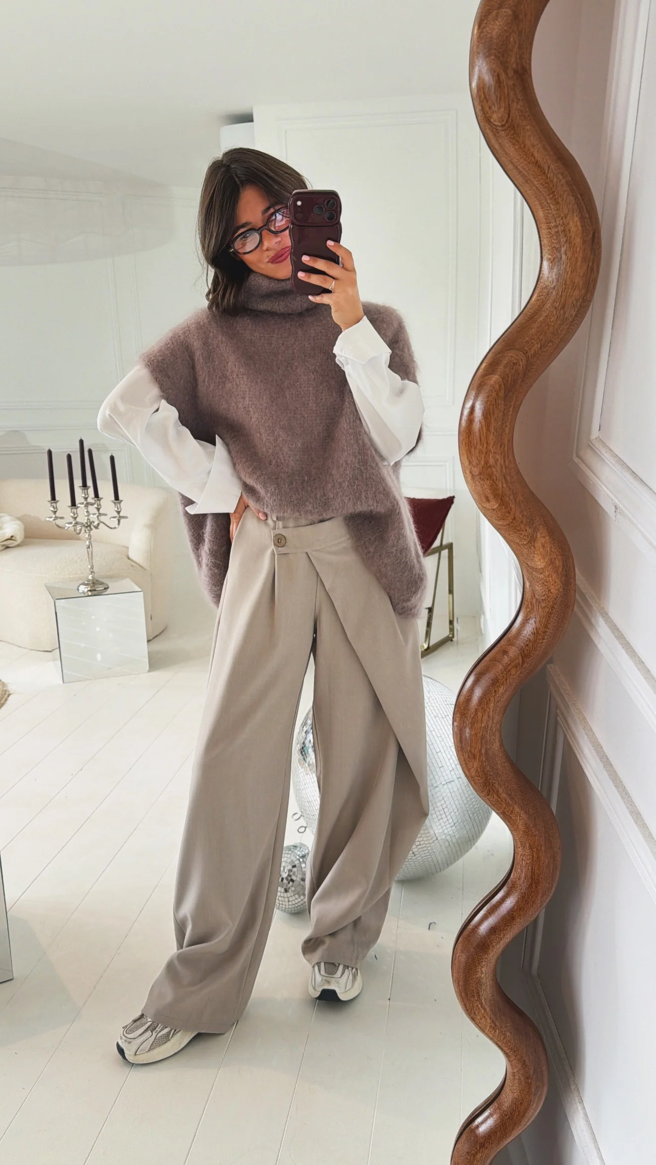 Pull sans manche GINETTE taupe - Image 2