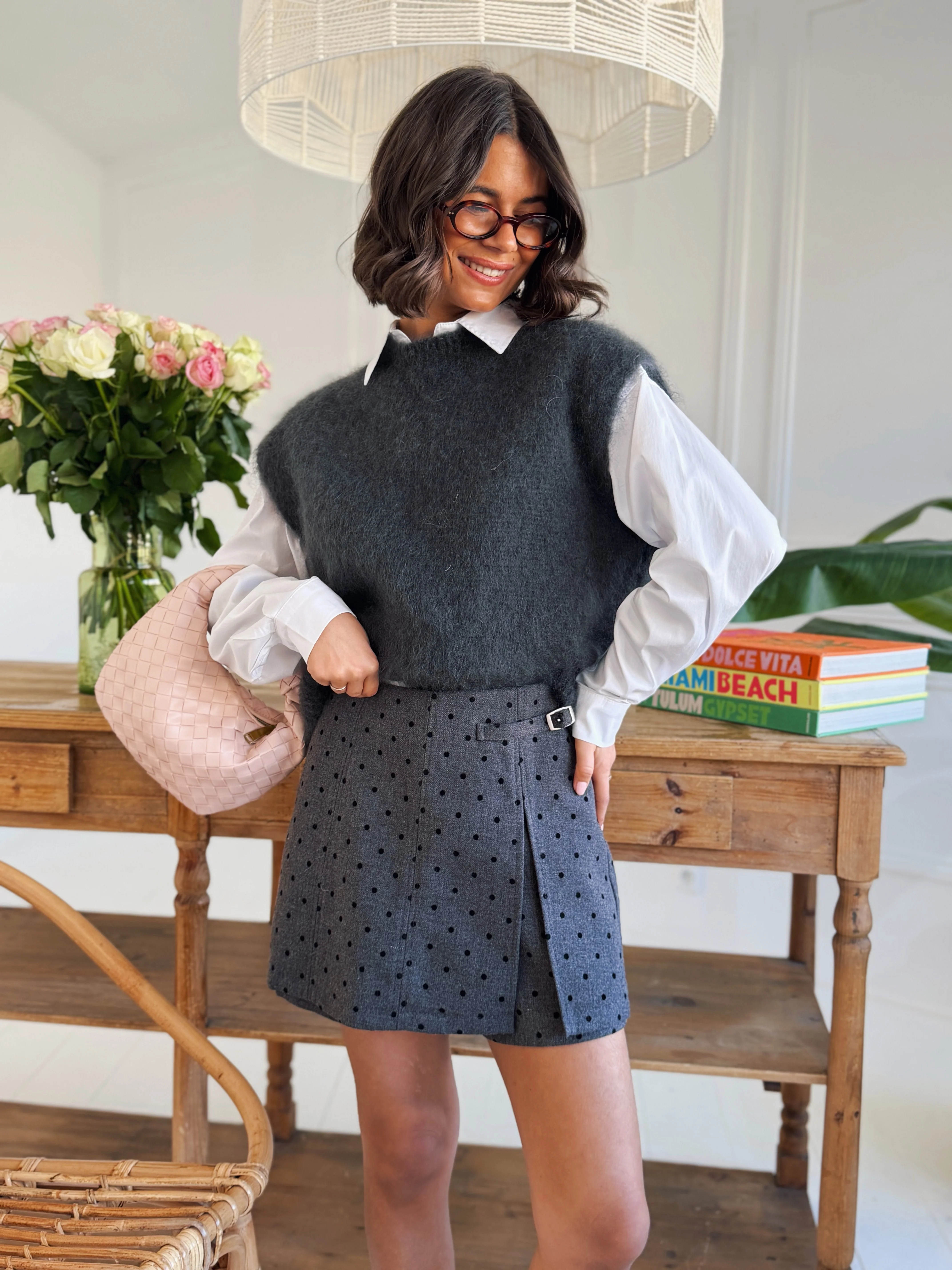 Pull sans manche MOHAIR gris anthracite - Image 4