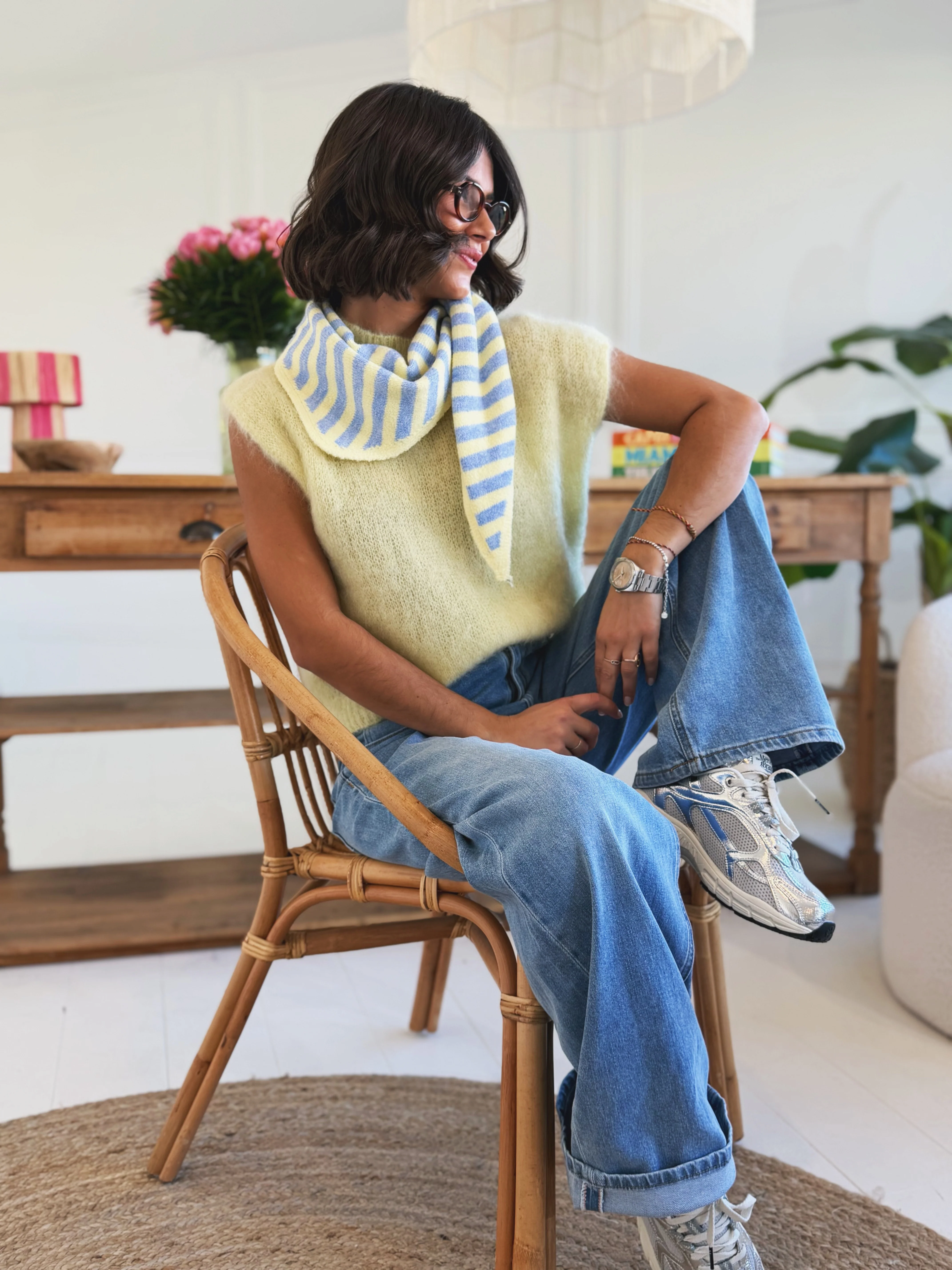 Pull sans manche MOHAIR jaune - Image 4